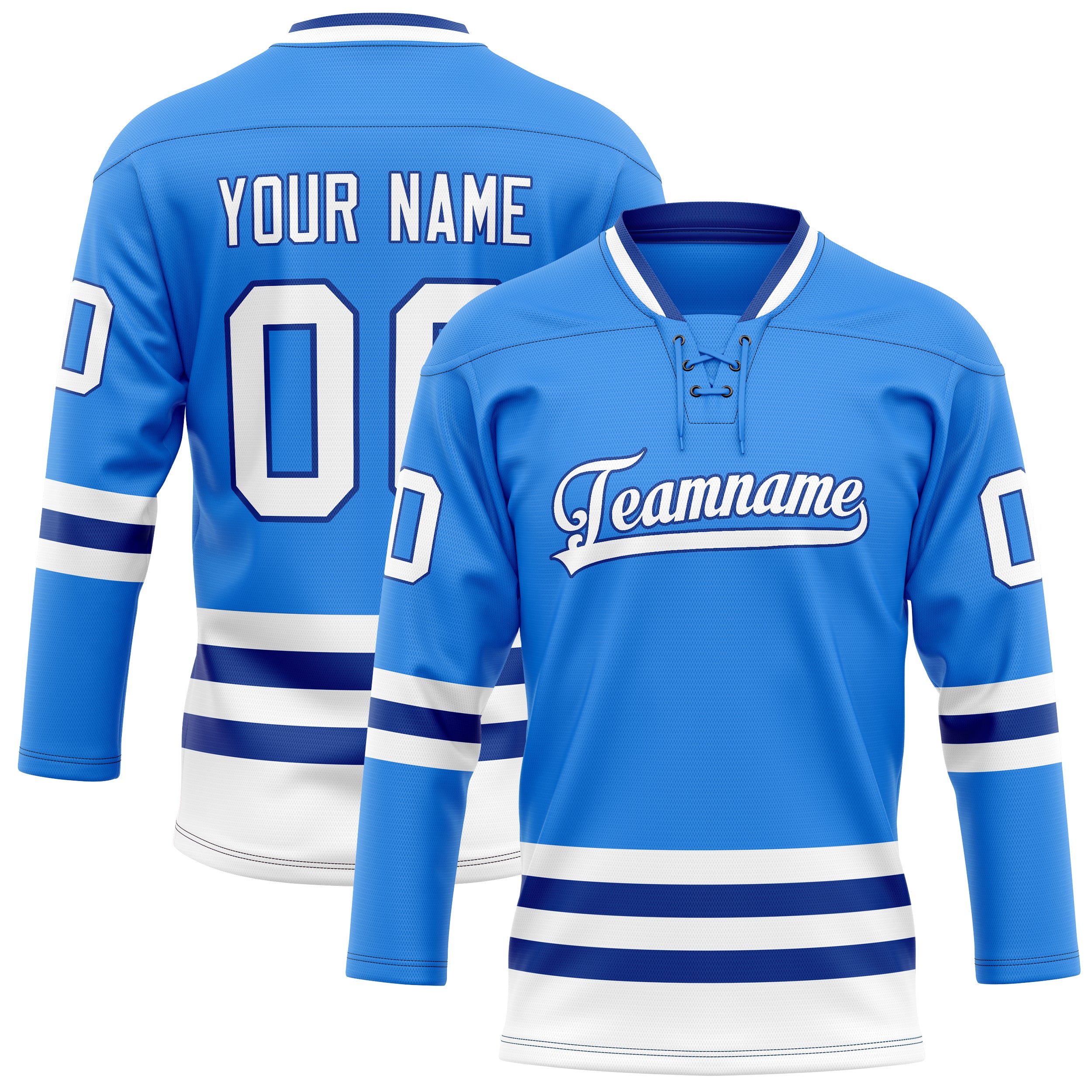 Maillot de hockey personnalisé bleu poudré royal uni