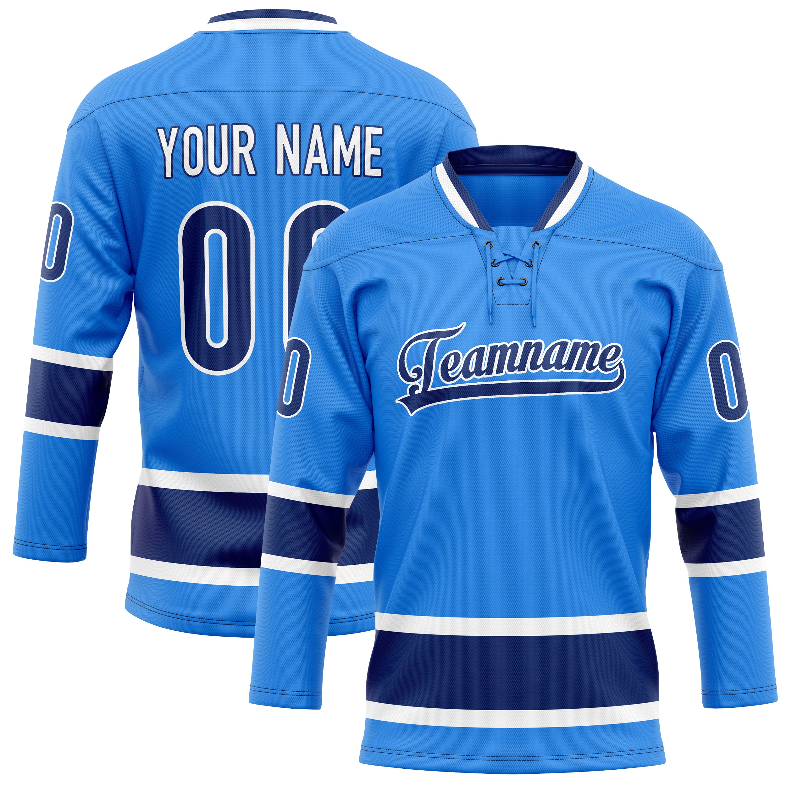 Maillot de hockey personnalisé bleu marine uni