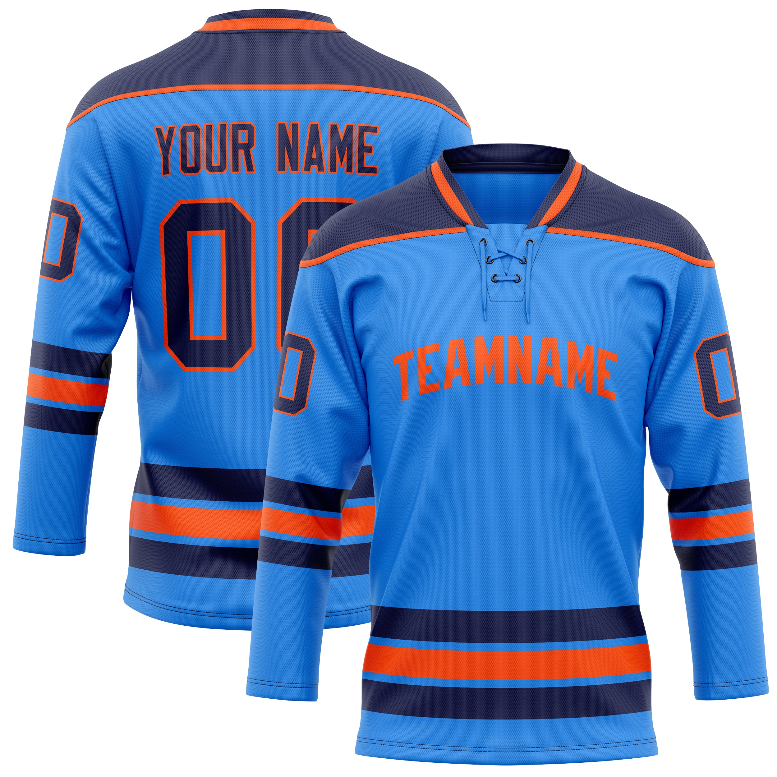 Maillot de hockey personnalisé bleu marine uni