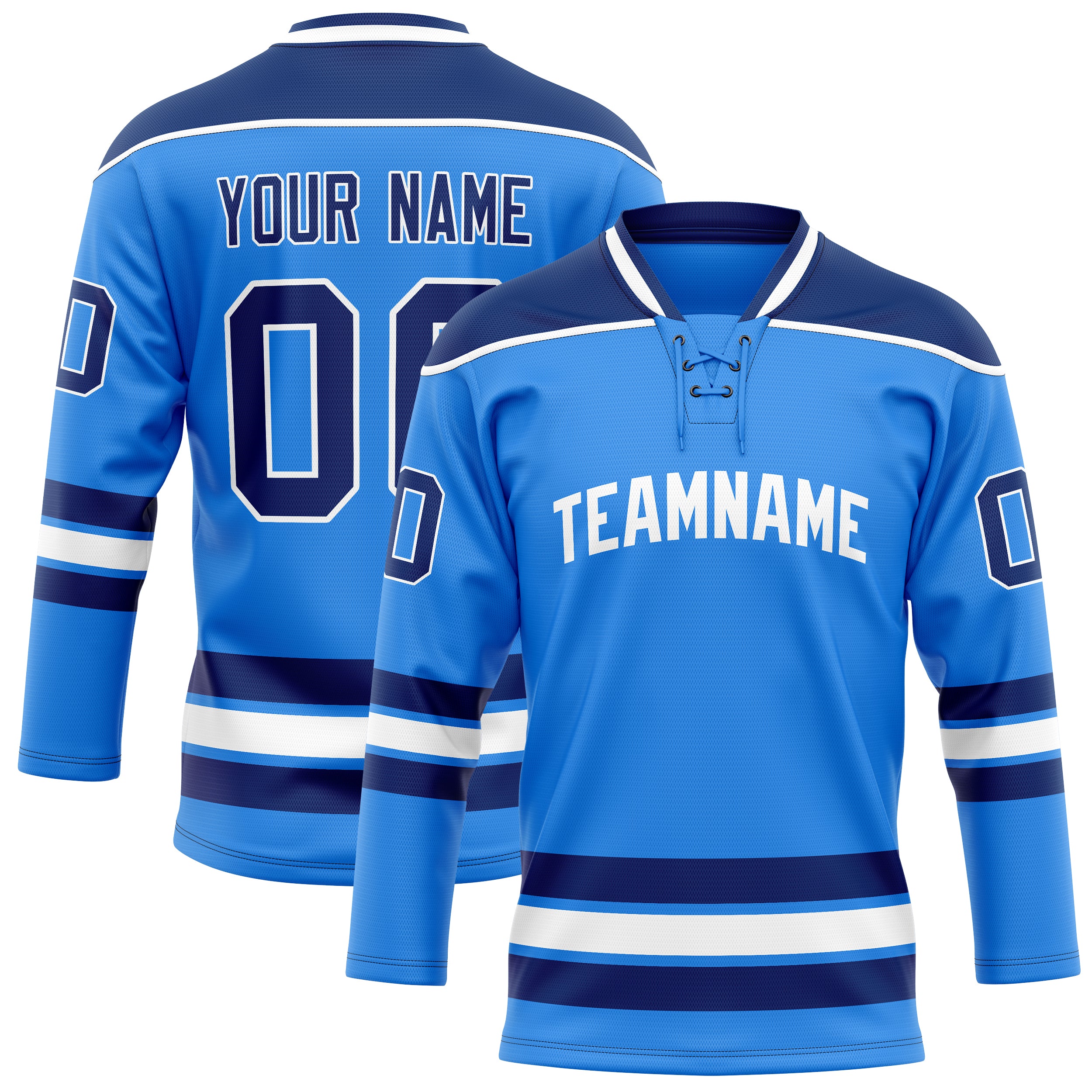 Maillot de hockey personnalisé bleu marine uni