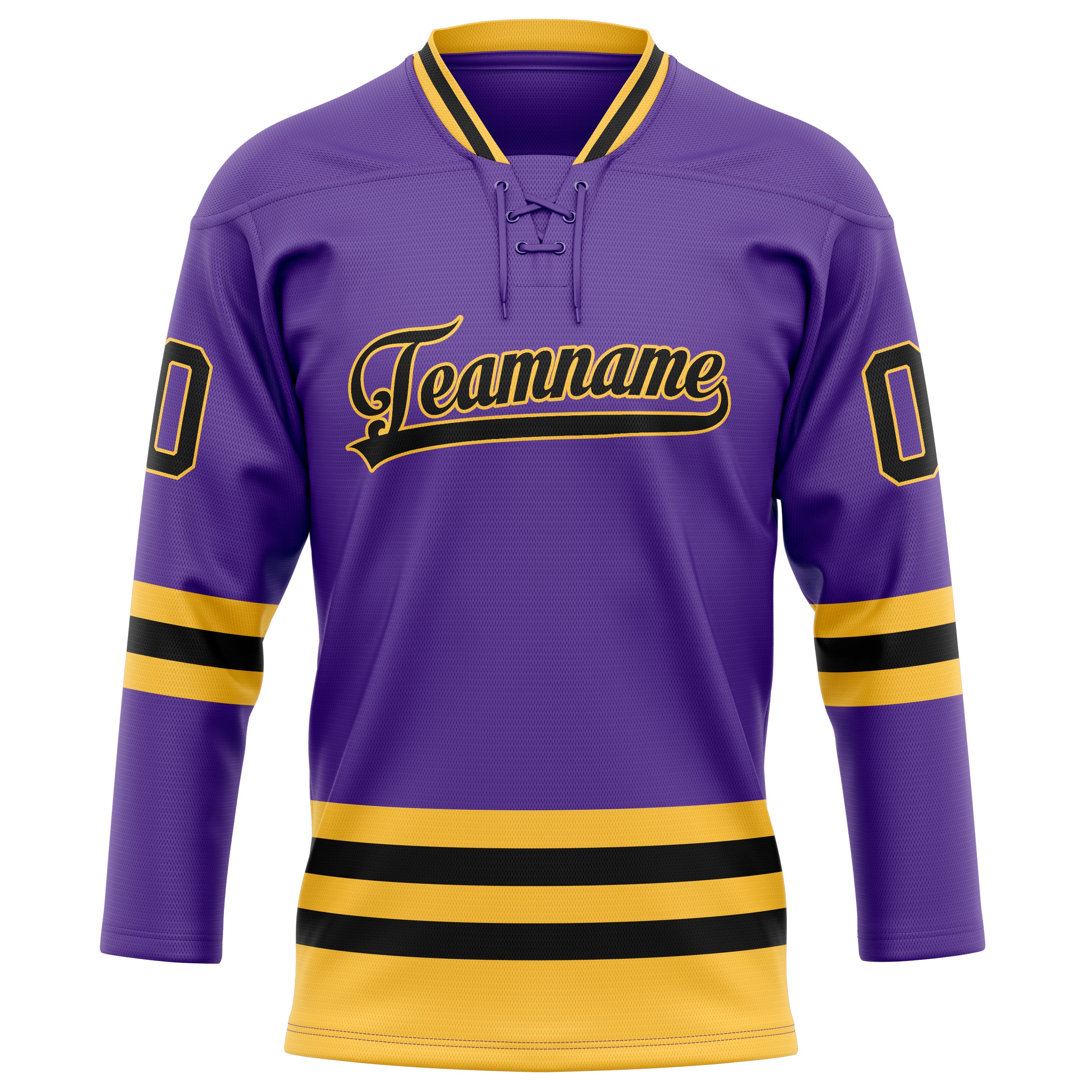 Maillot de hockey personnalisé violet et or uni
