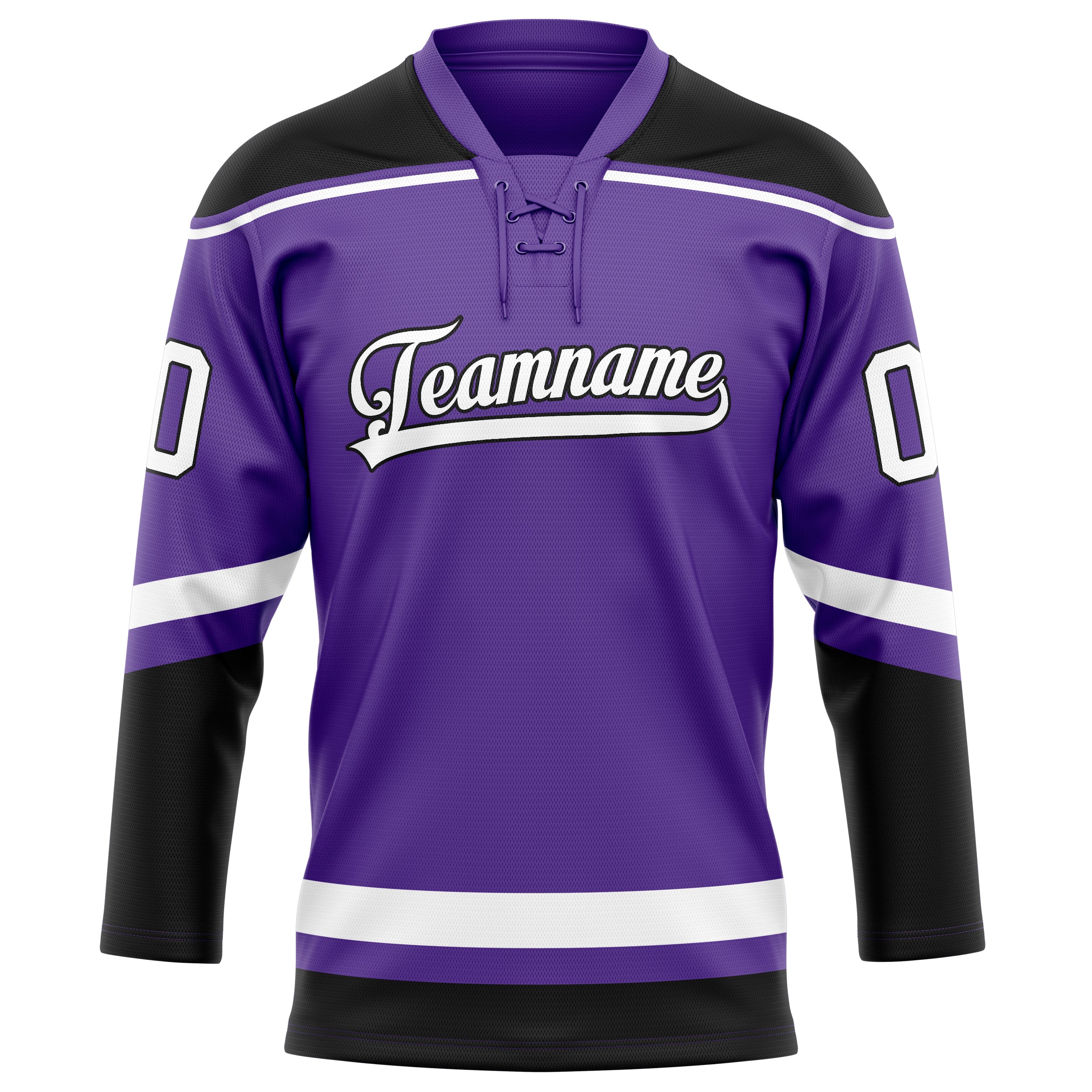 Maillot de hockey personnalisé violet et noir uni