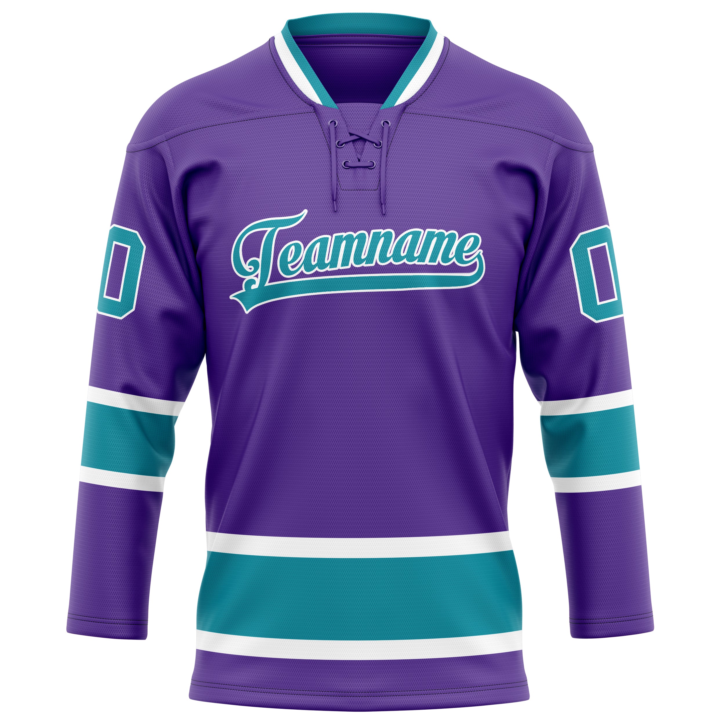 Maillot de hockey personnalisé violet turquoise uni