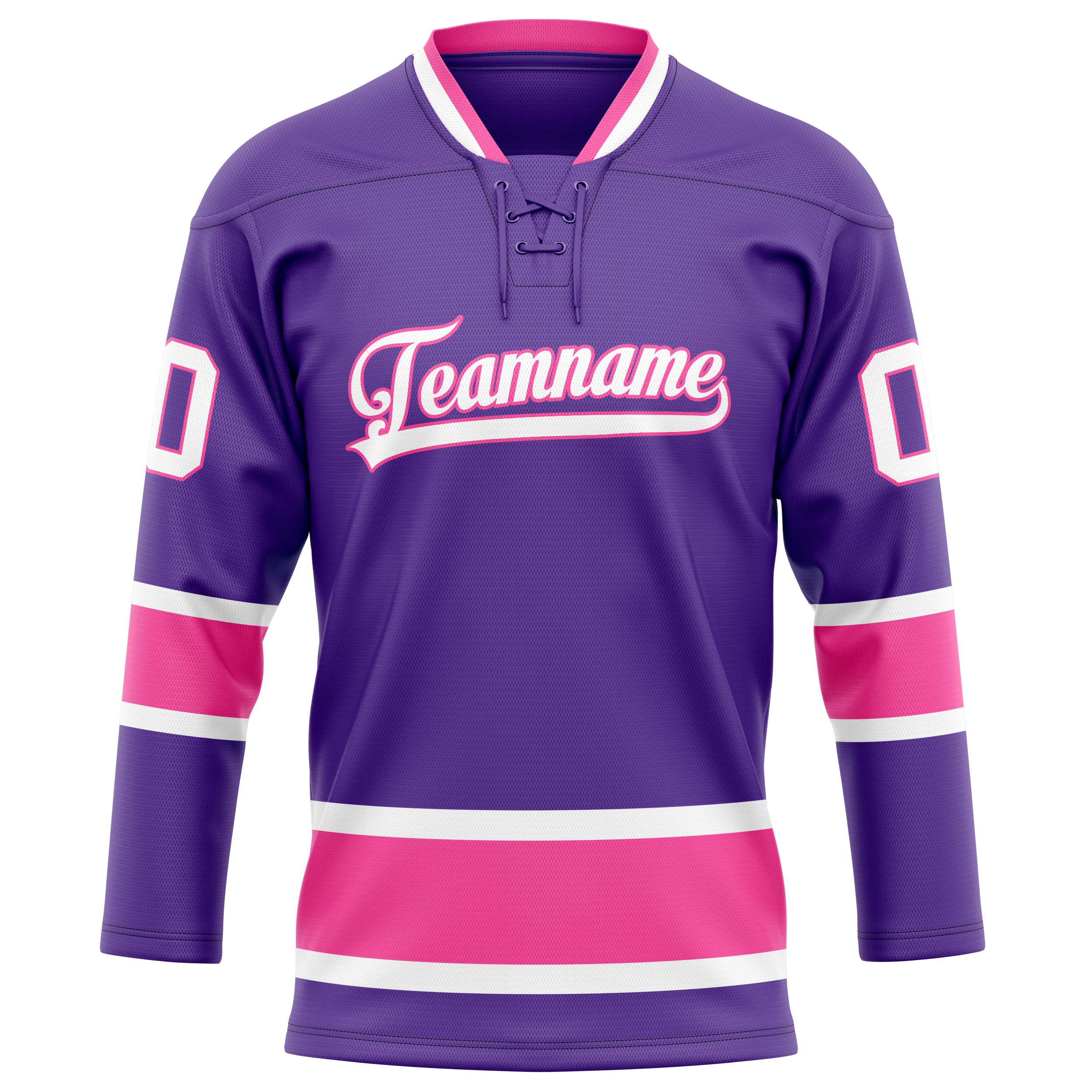 Maillot de hockey personnalisé violet et rose uni