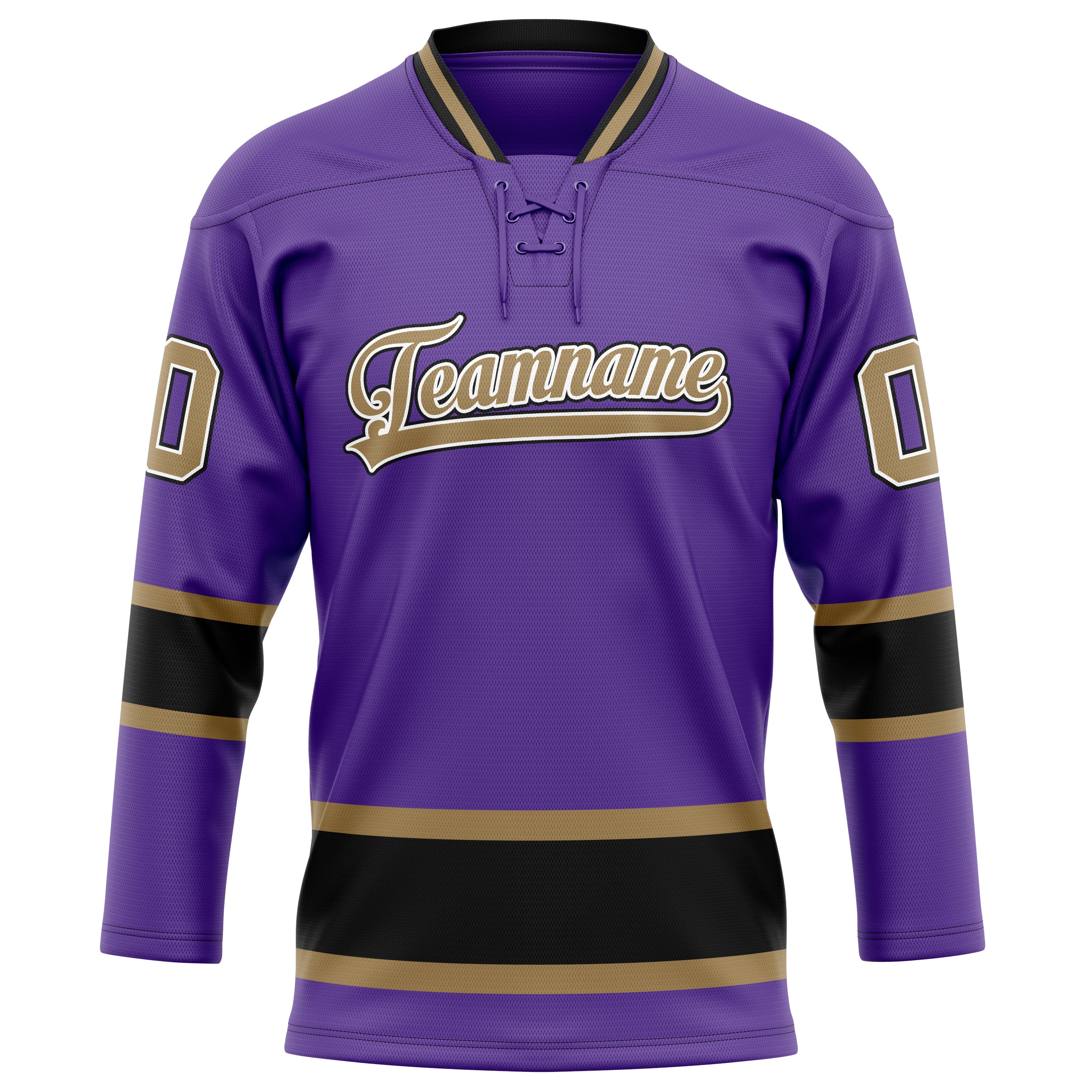 Maillot de hockey personnalisé violet et or uni