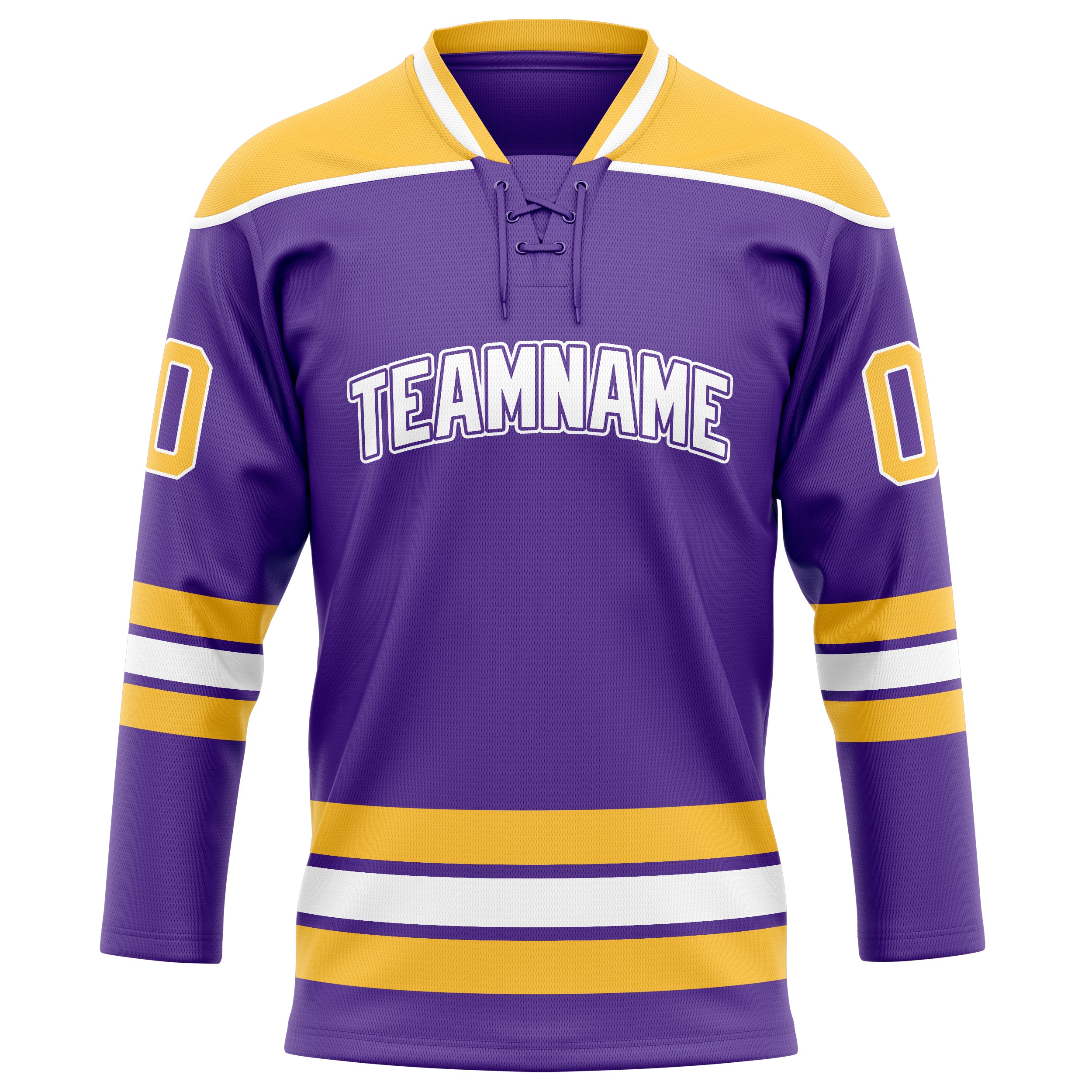 Maillot de hockey personnalisé violet et or uni