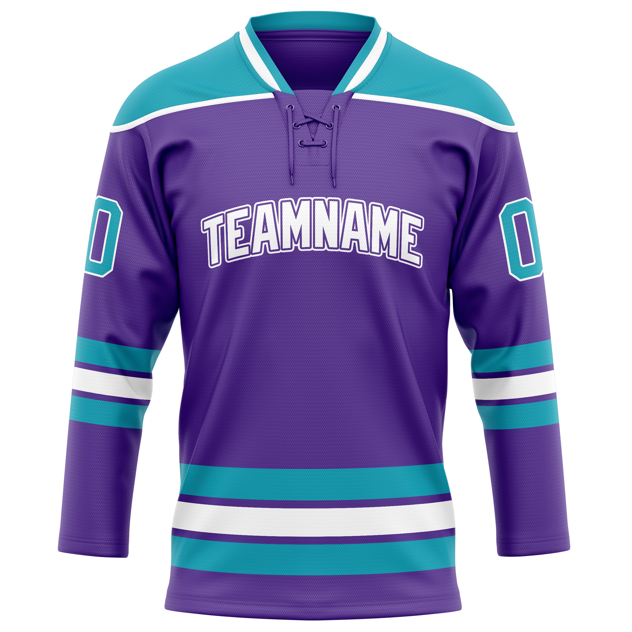 Maillot de hockey personnalisé violet turquoise uni
