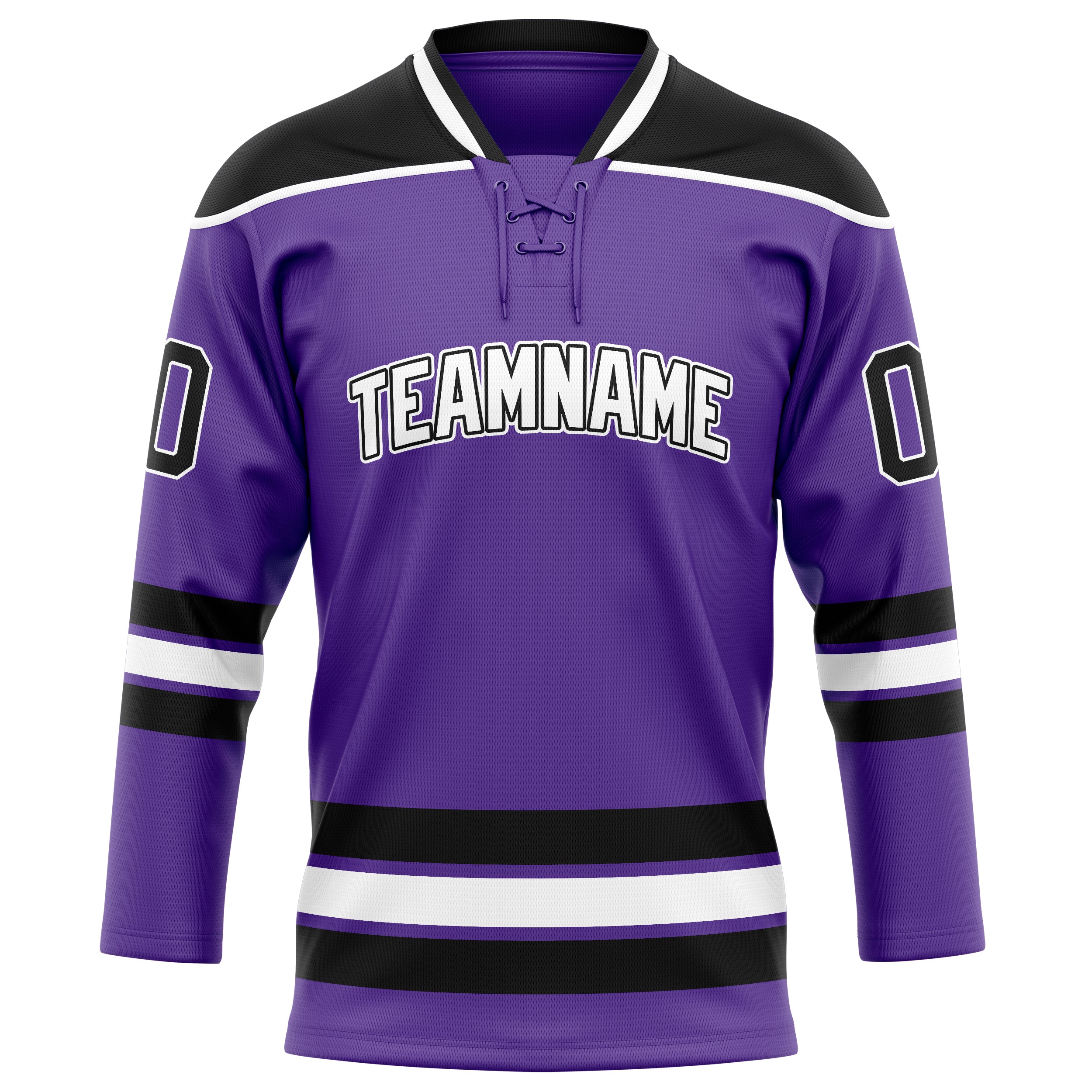 Maillot de hockey personnalisé violet et noir uni