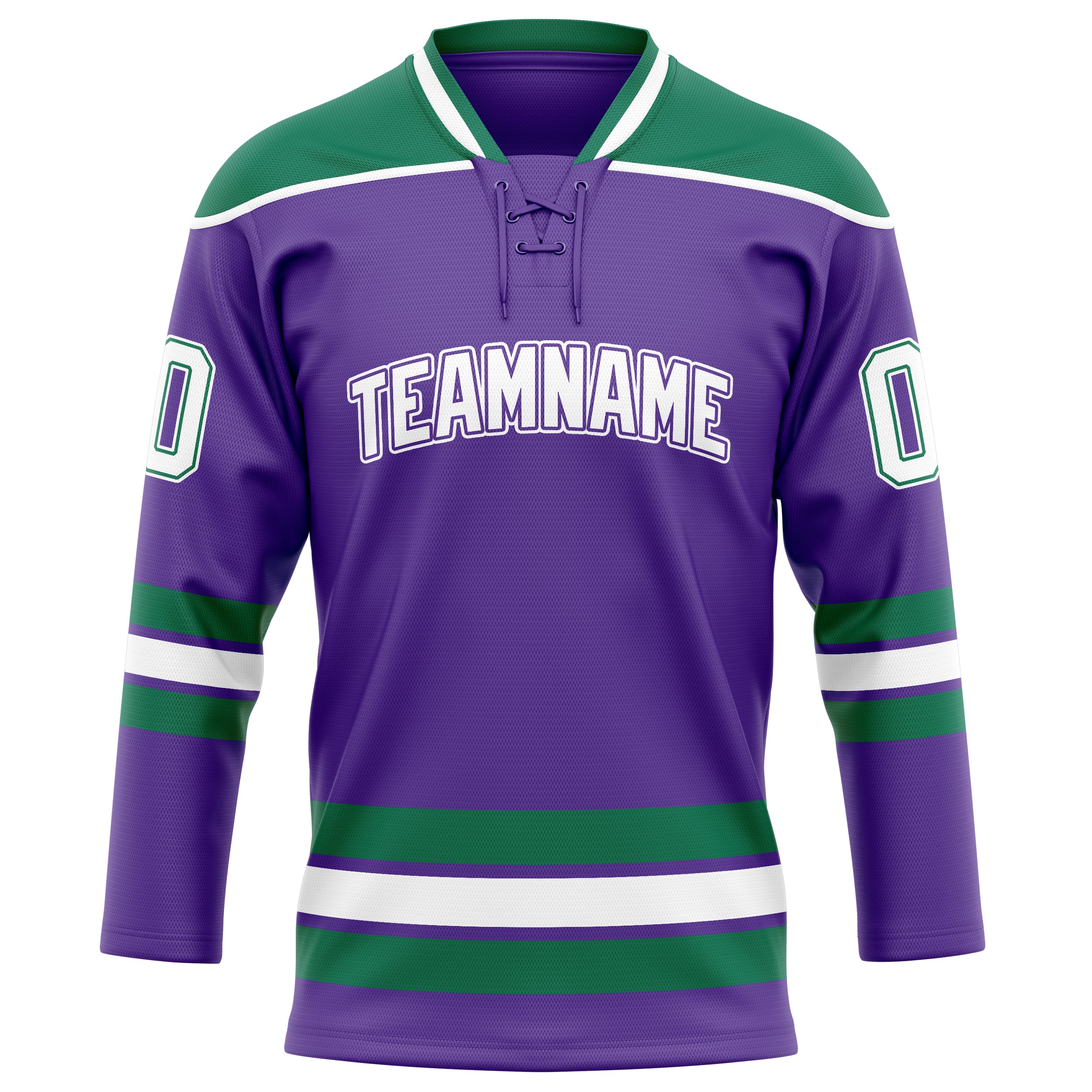 Maillot de hockey personnalisé violet et vert Kelly uni
