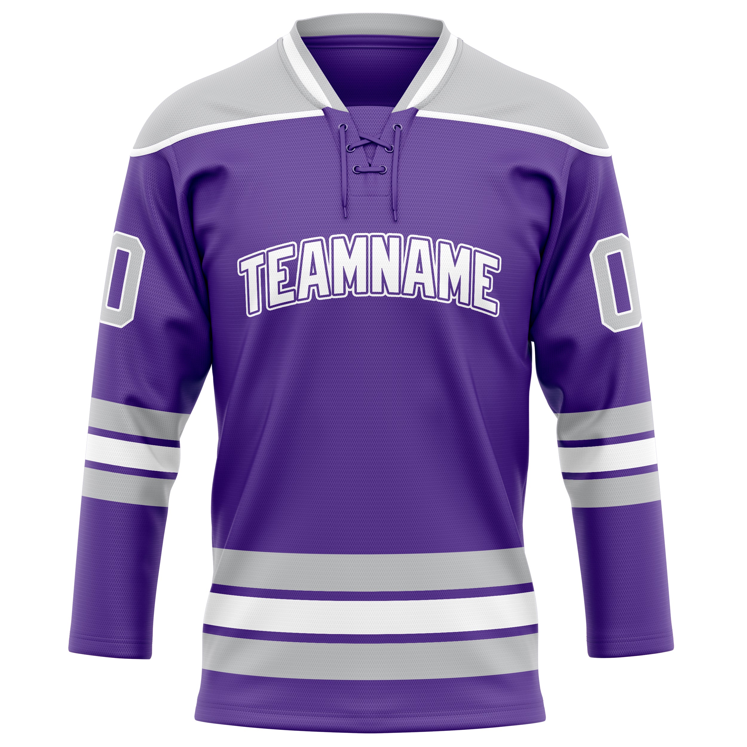 Maillot de hockey personnalisé violet et gris uni