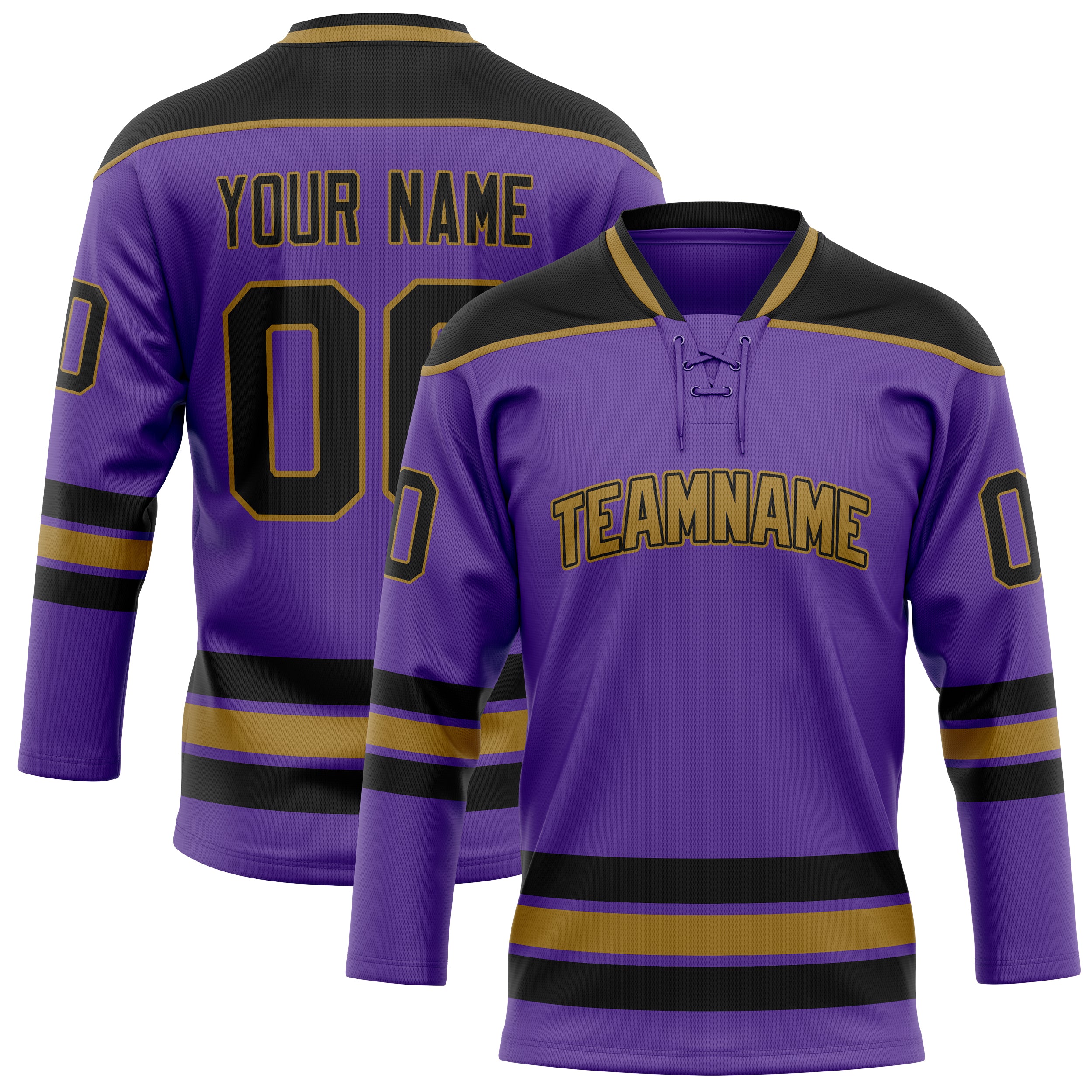 Maillot de hockey personnalisé violet et noir uni