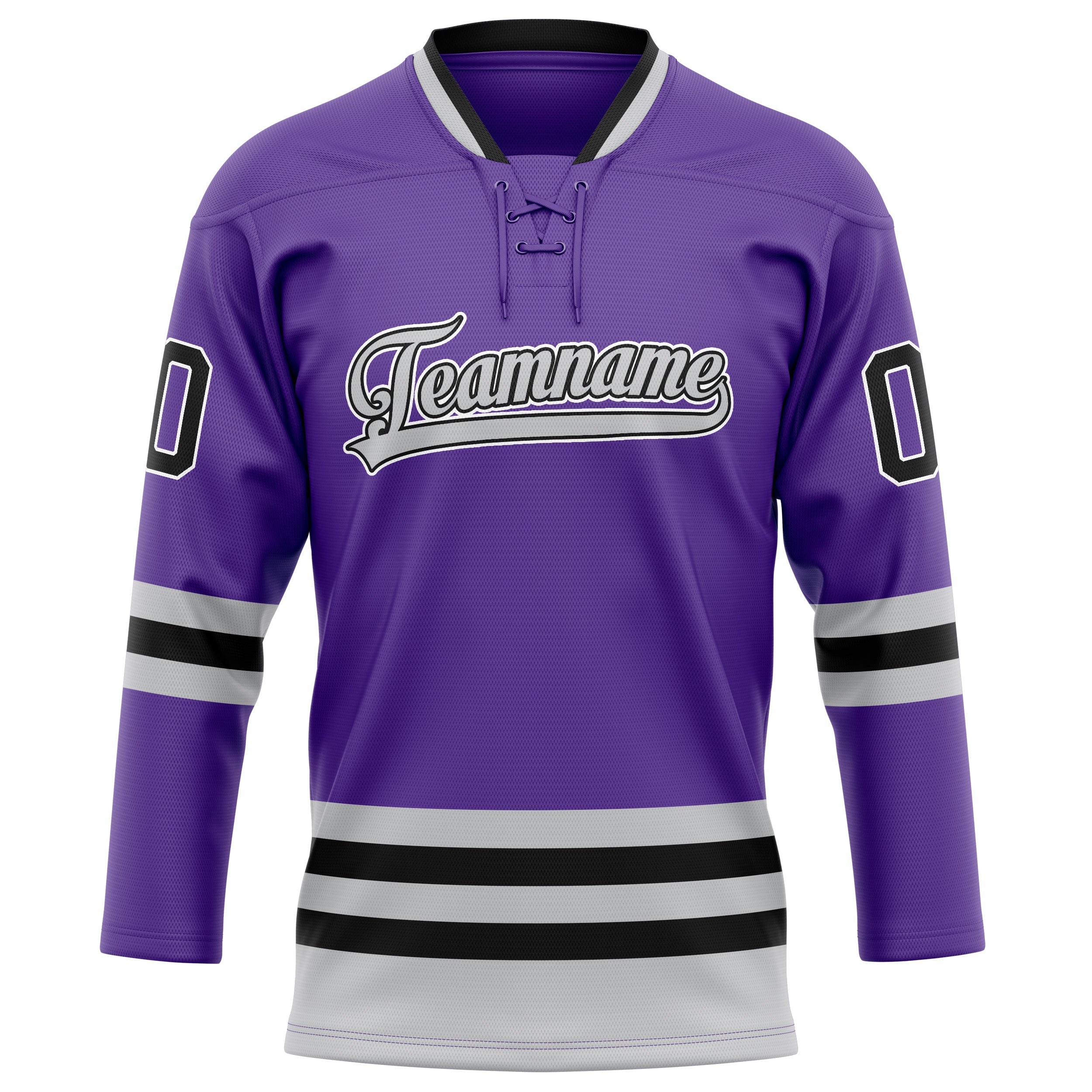 Maillot de hockey personnalisé violet et gris uni