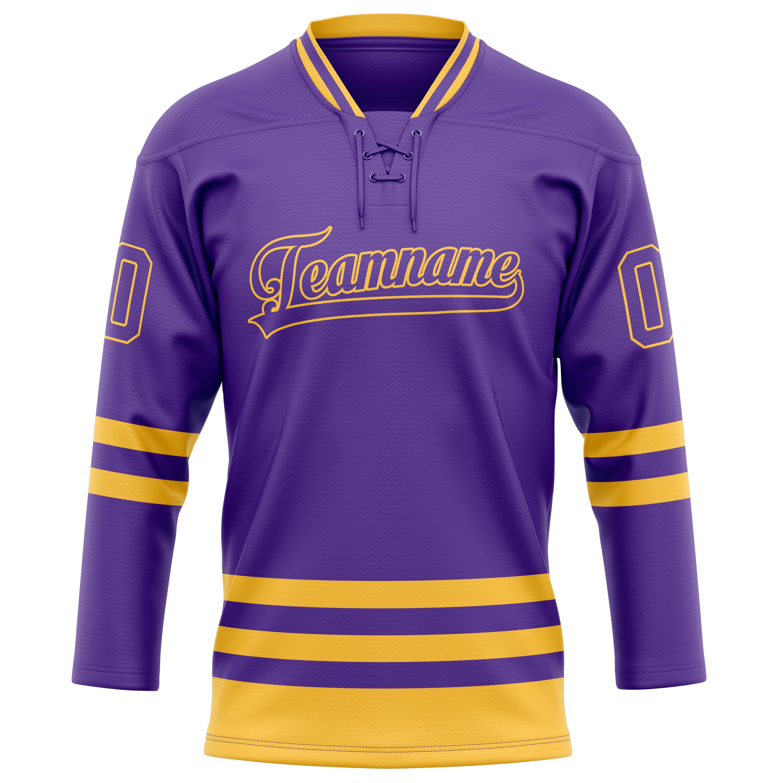 Maillot de hockey personnalisé violet et or uni