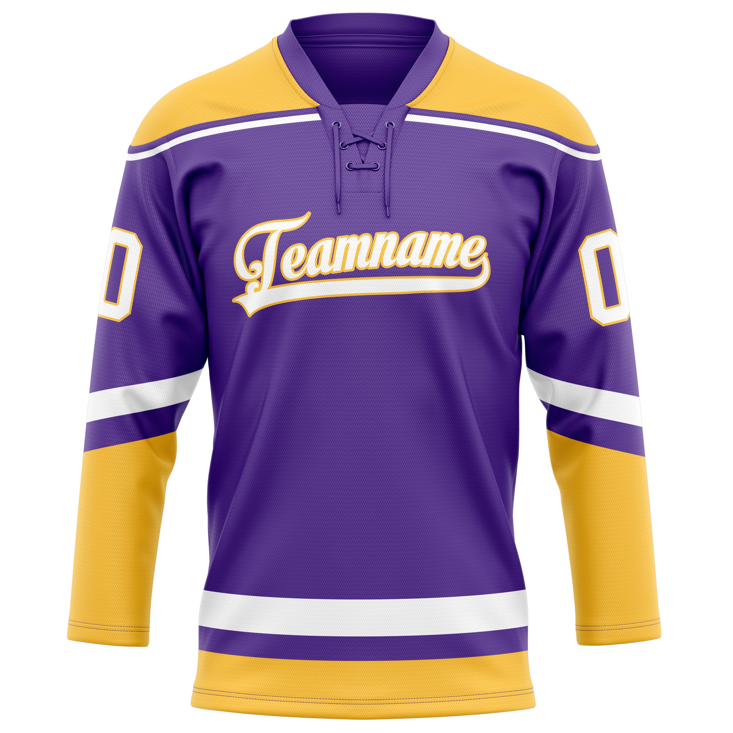 Maillot de hockey personnalisé violet et or uni