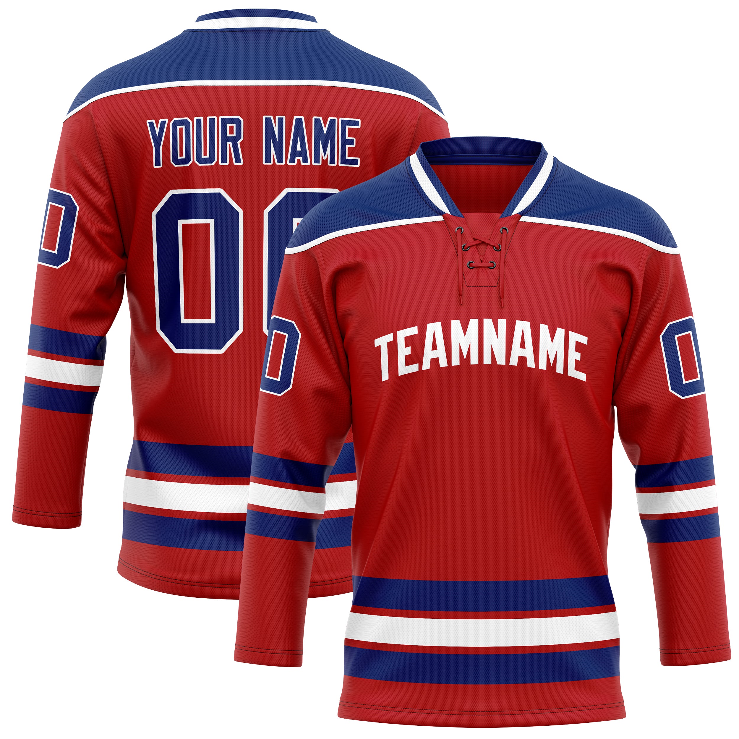 Maillot de hockey personnalisé rouge royal uni