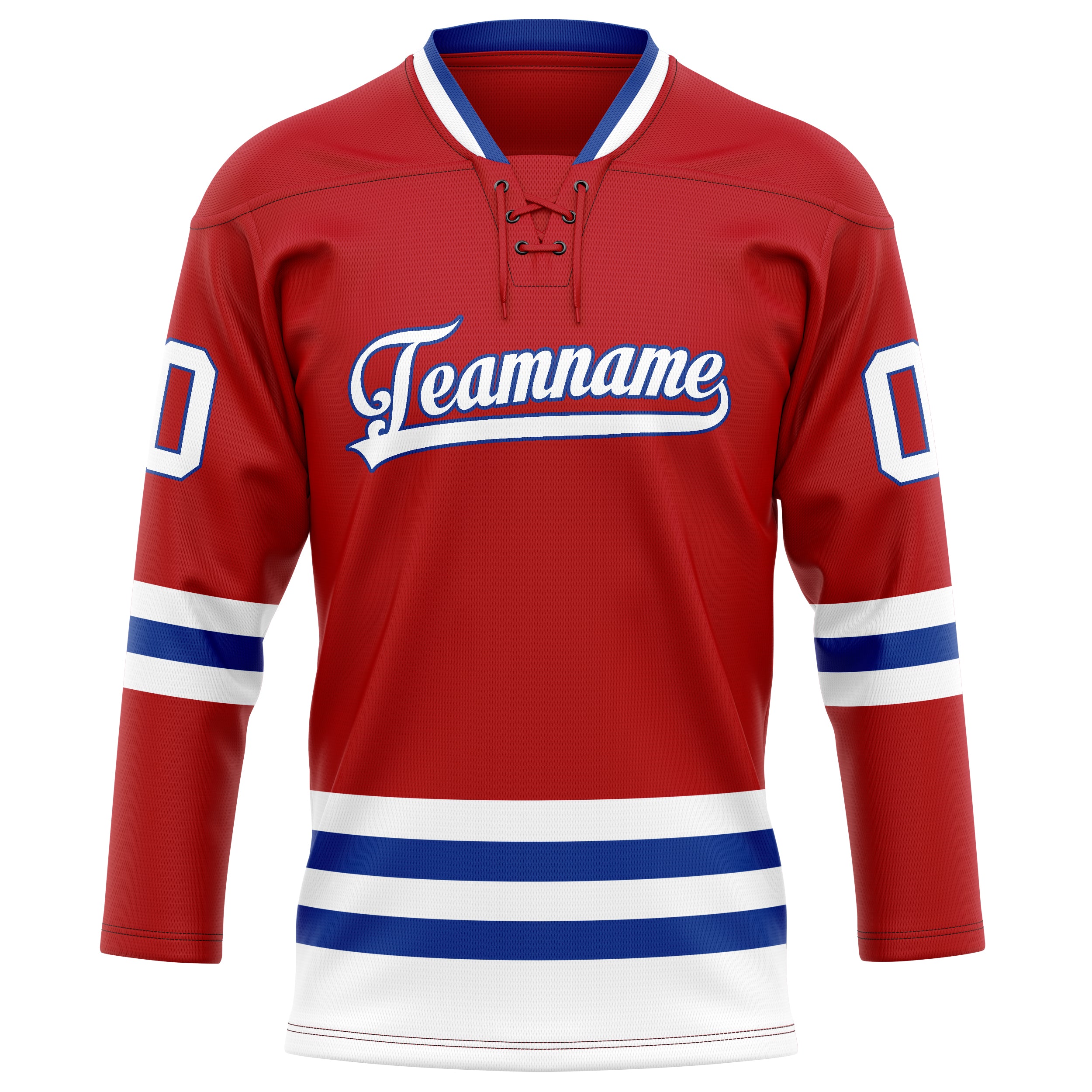 Maillot de hockey personnalisé rouge et blanc uni
