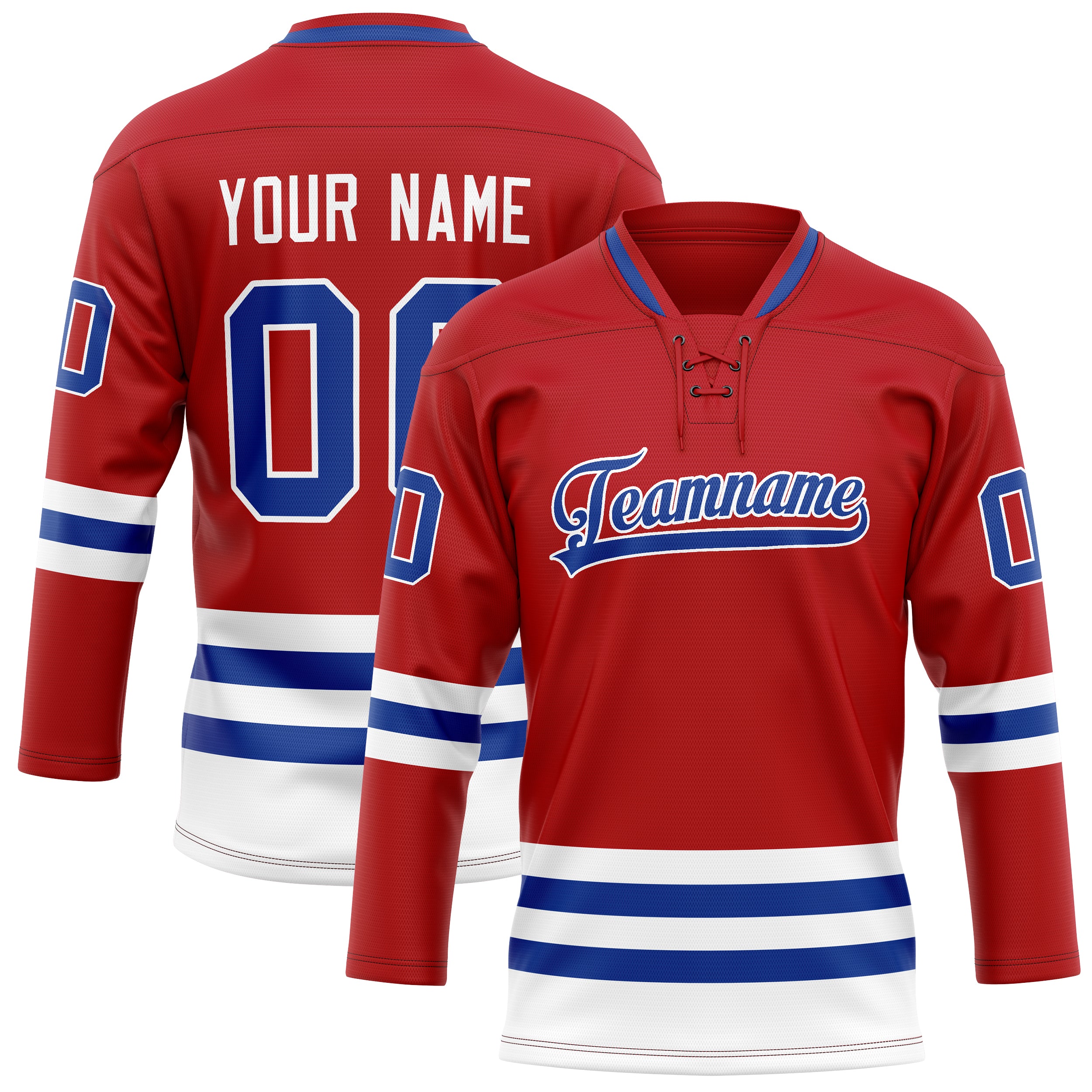 Maillot de hockey personnalisé rouge royal uni
