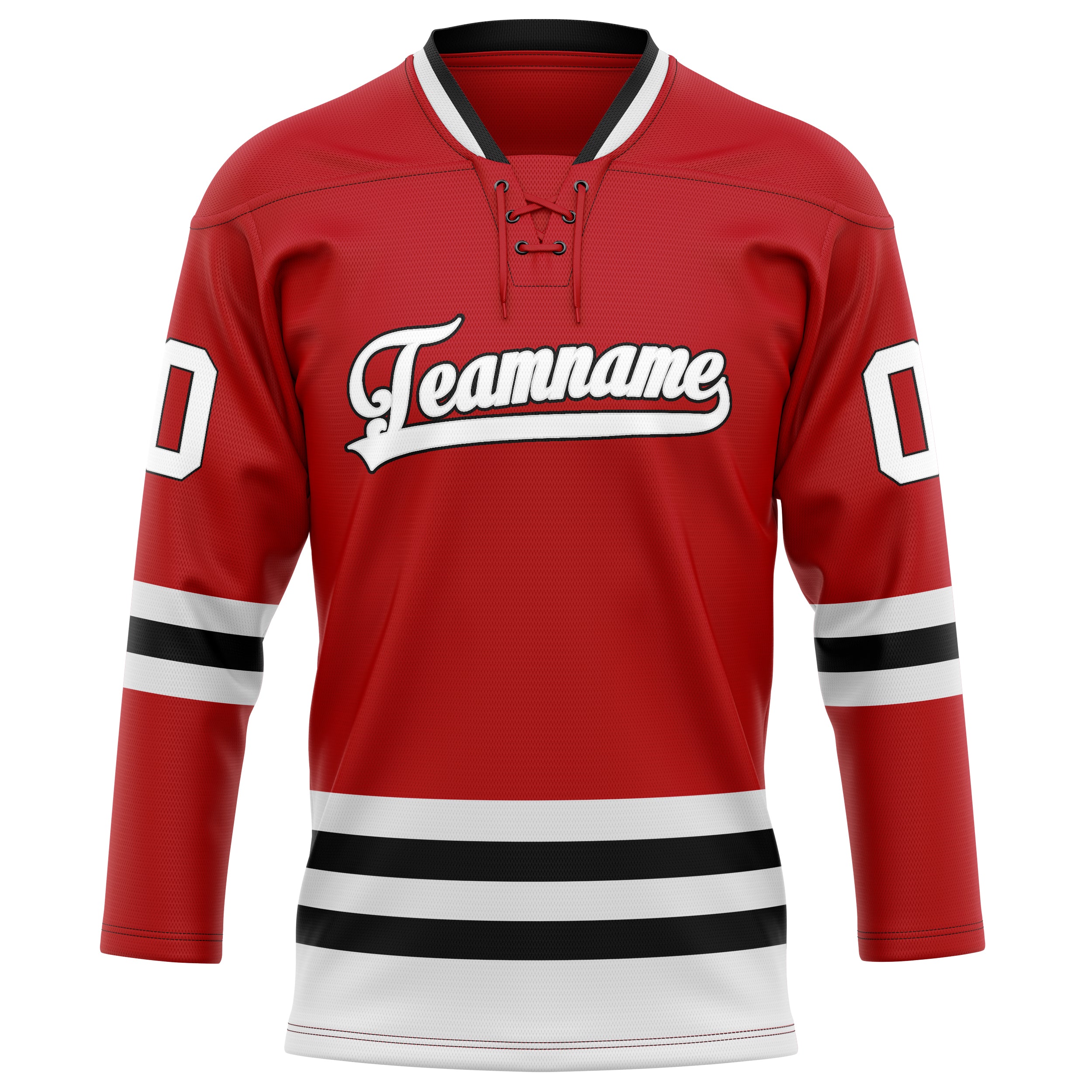 Maillot de hockey personnalisé rouge et blanc uni
