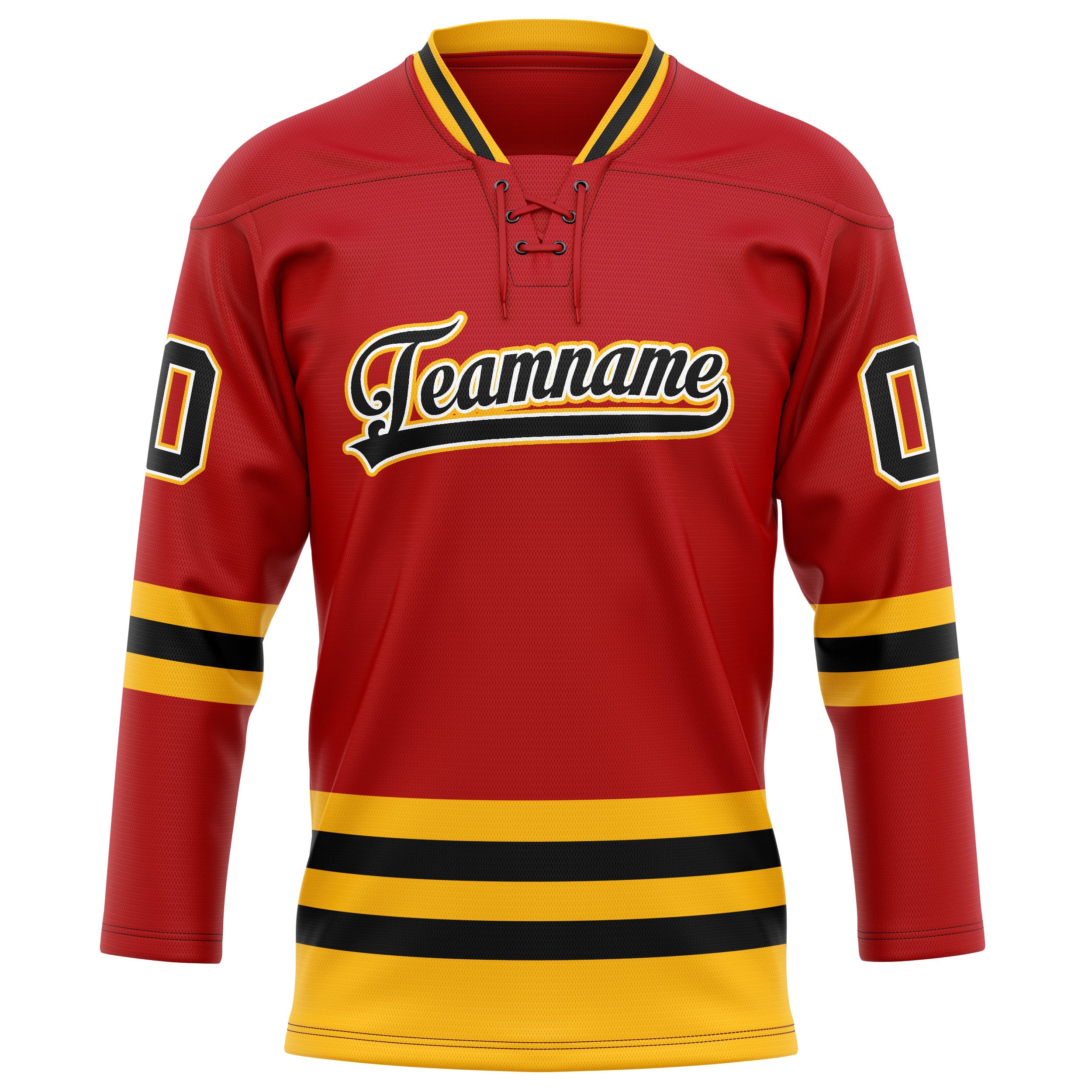 Maillot de hockey personnalisé rouge et noir uni
