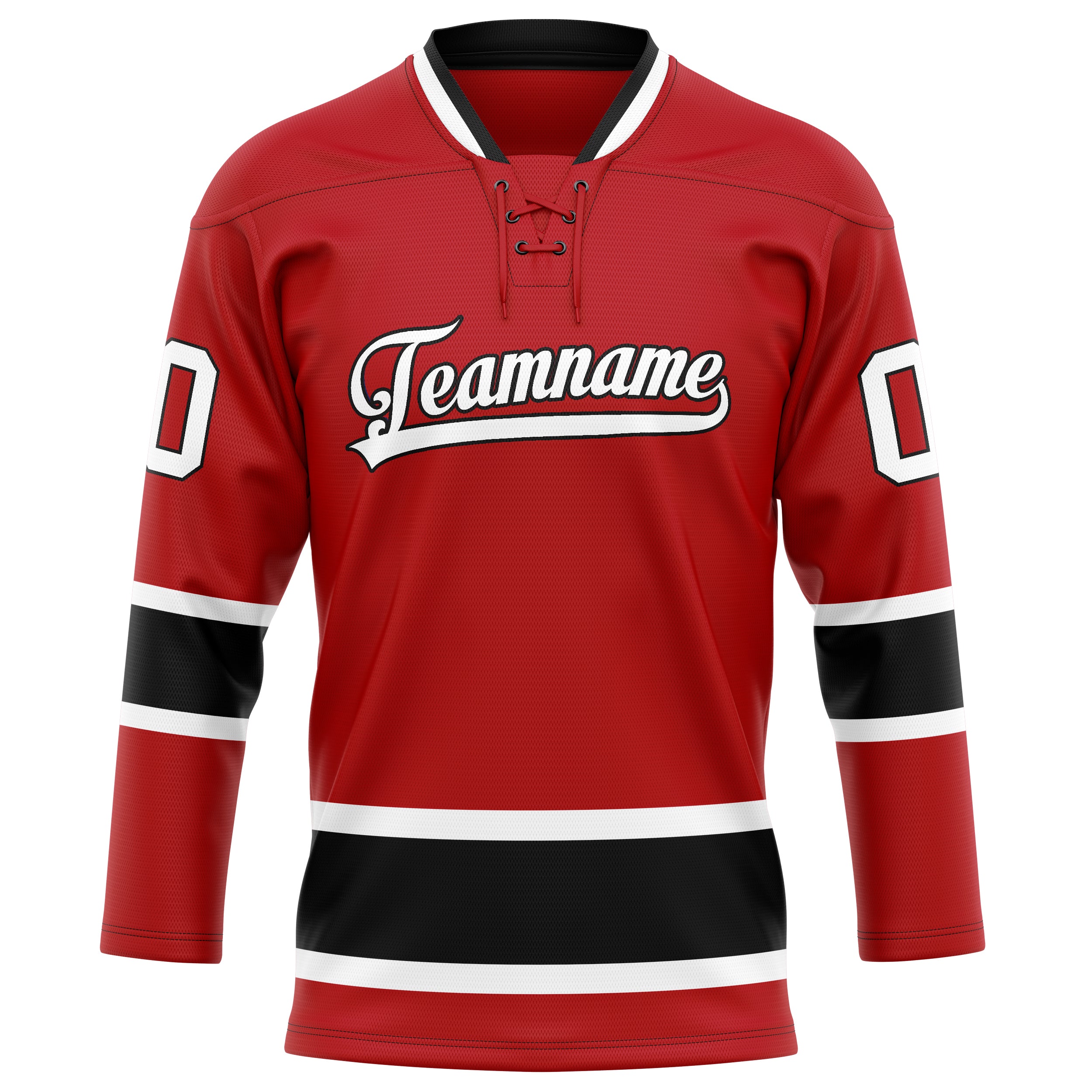 Maillot de hockey personnalisé rouge et noir uni