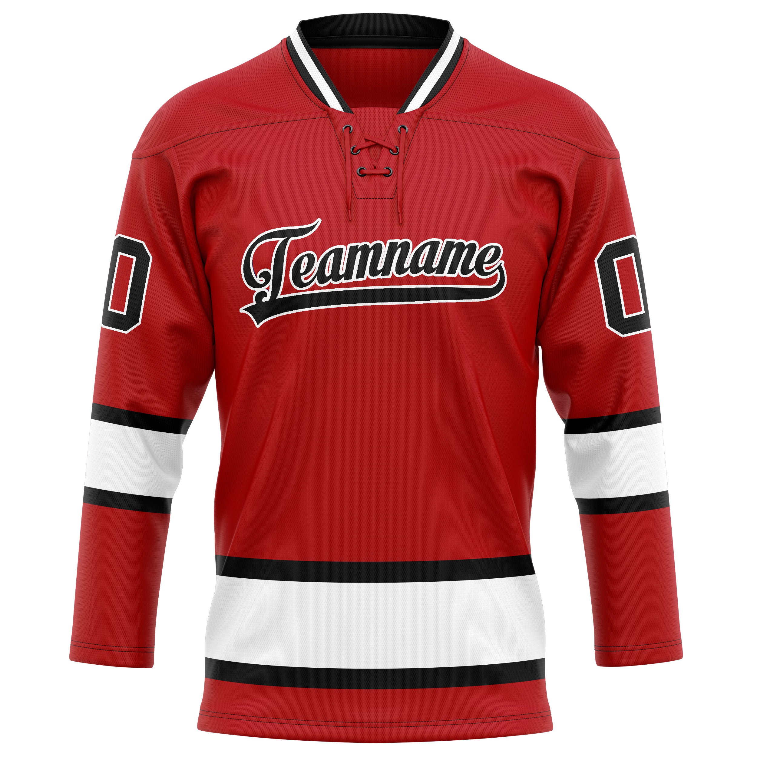 Maillot de hockey personnalisé rouge et blanc uni