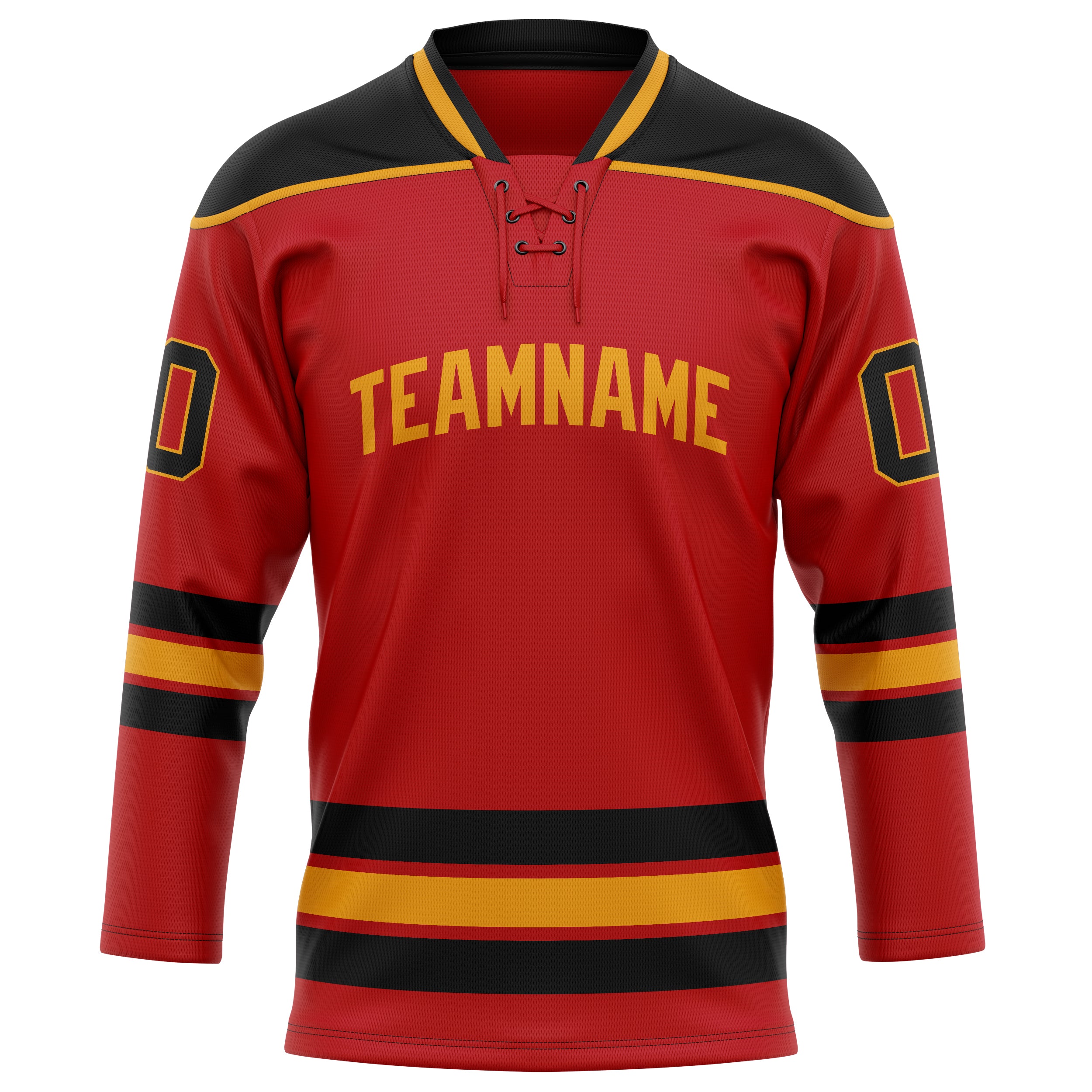 Maillot de hockey personnalisé rouge et noir uni