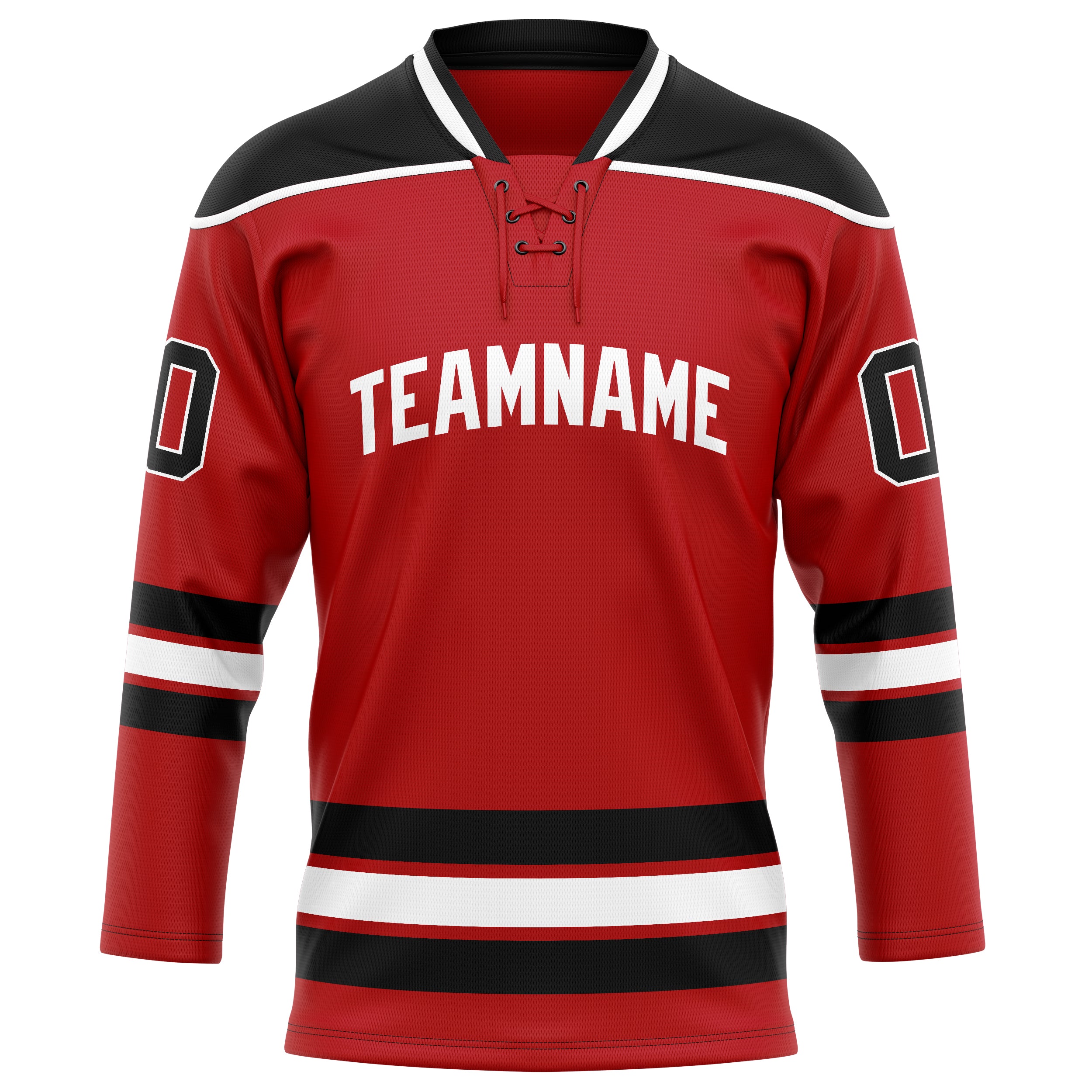 Maillot de hockey personnalisé rouge et noir uni