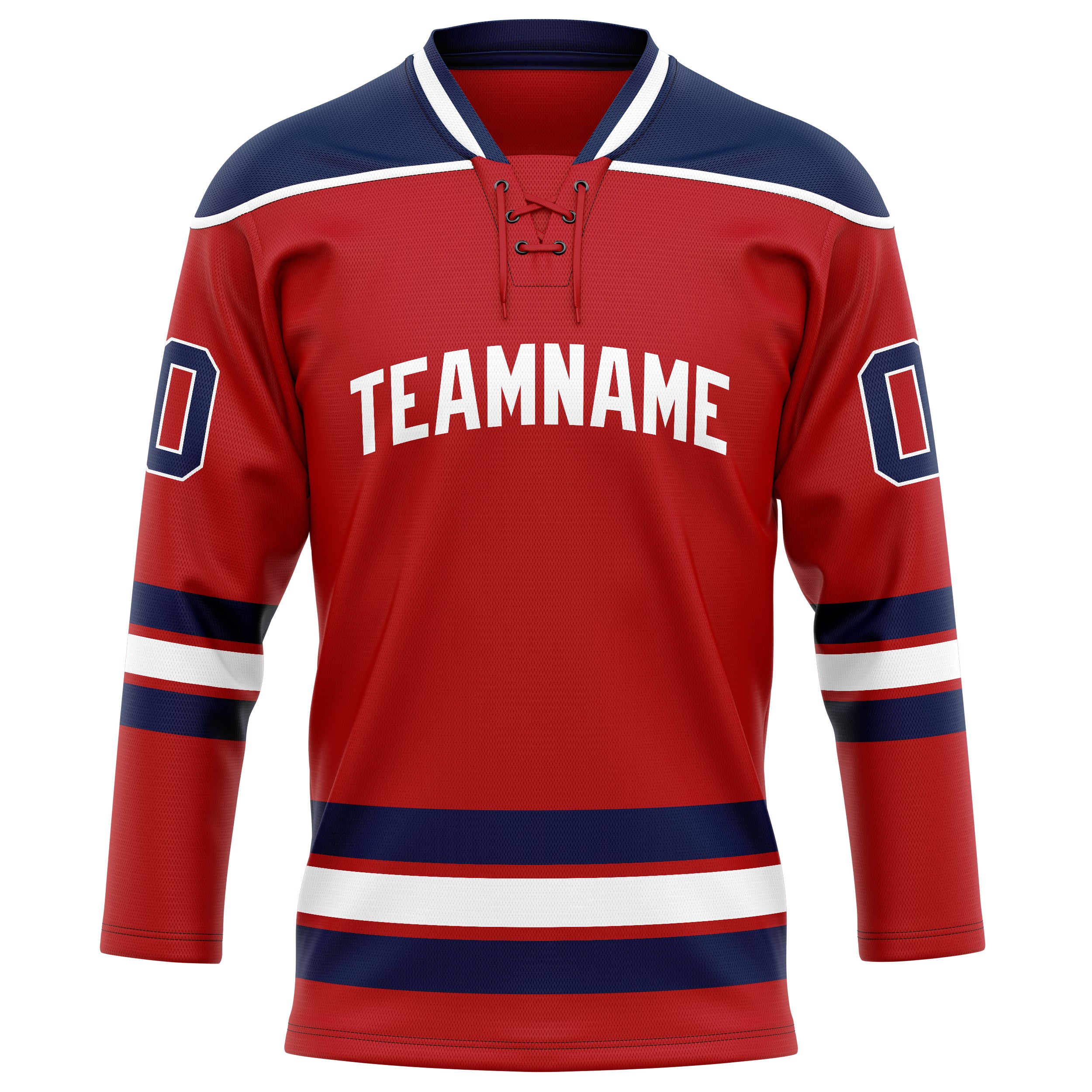 Maillot de hockey personnalisé rouge marine uni