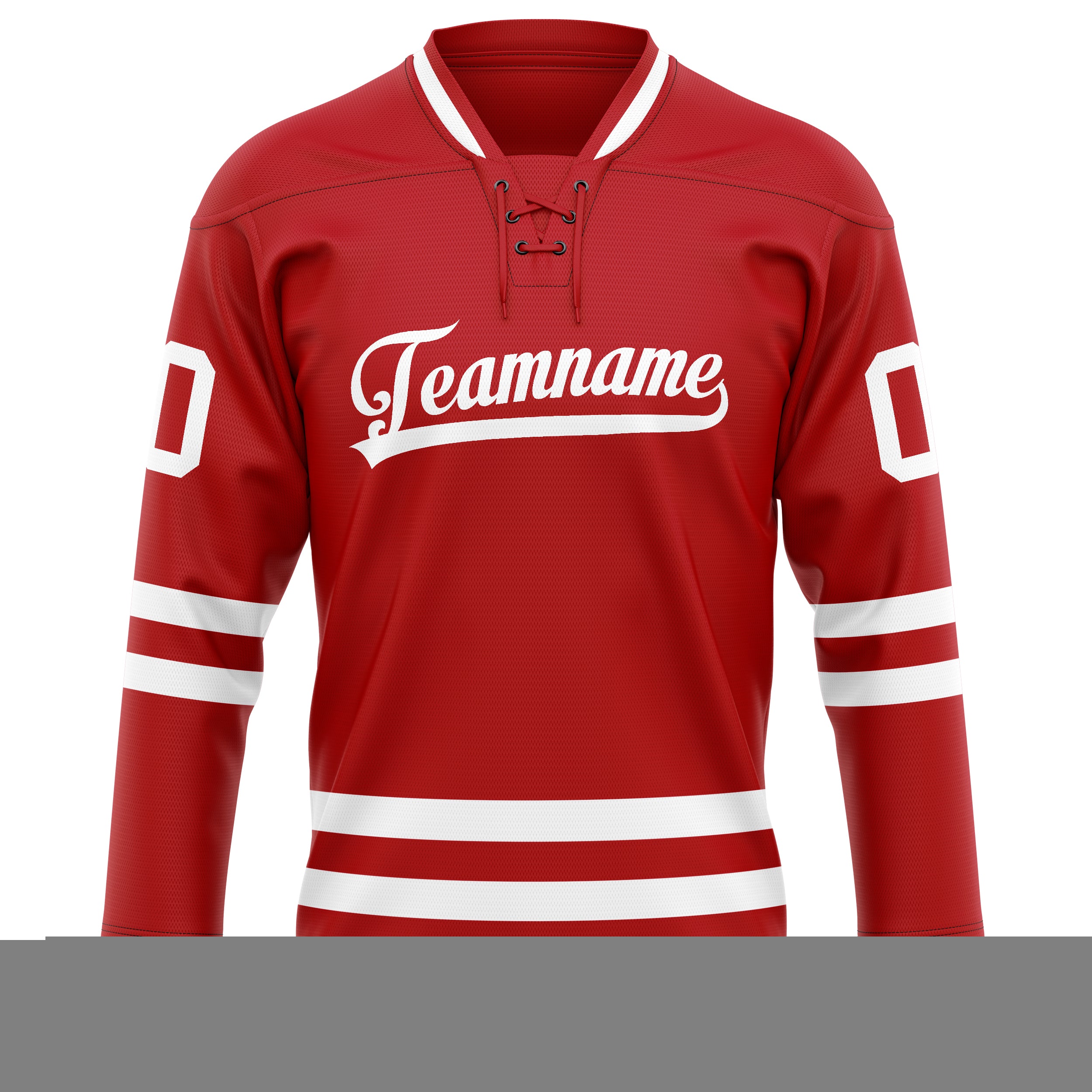 Maillot de hockey personnalisé rouge et blanc uni