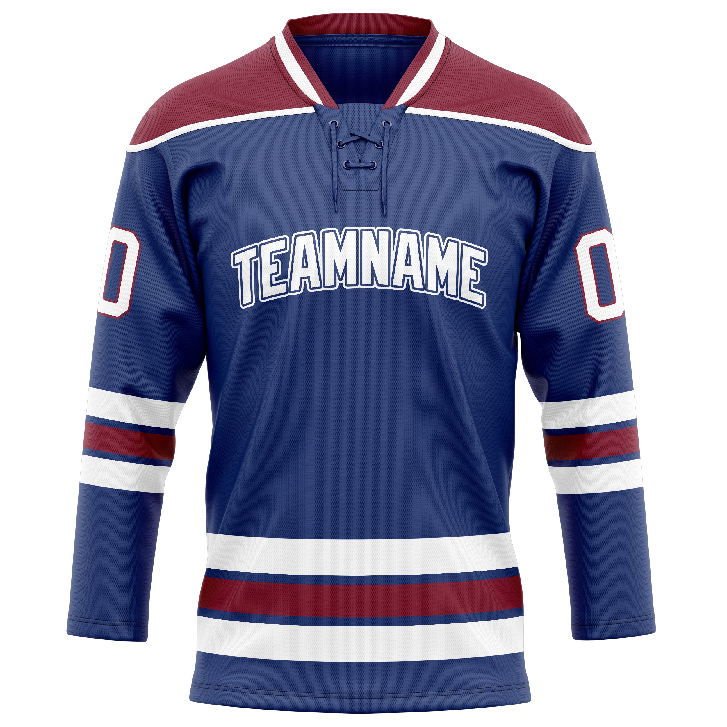 Maillot de hockey personnalisé de couleur unie bordeaux royal