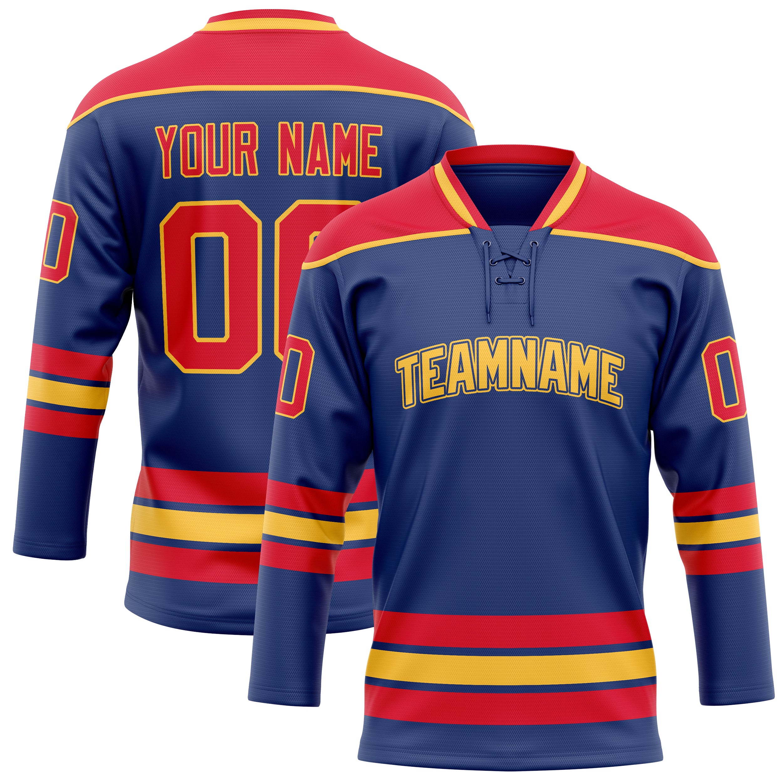 Maillot de hockey personnalisé rouge royal uni