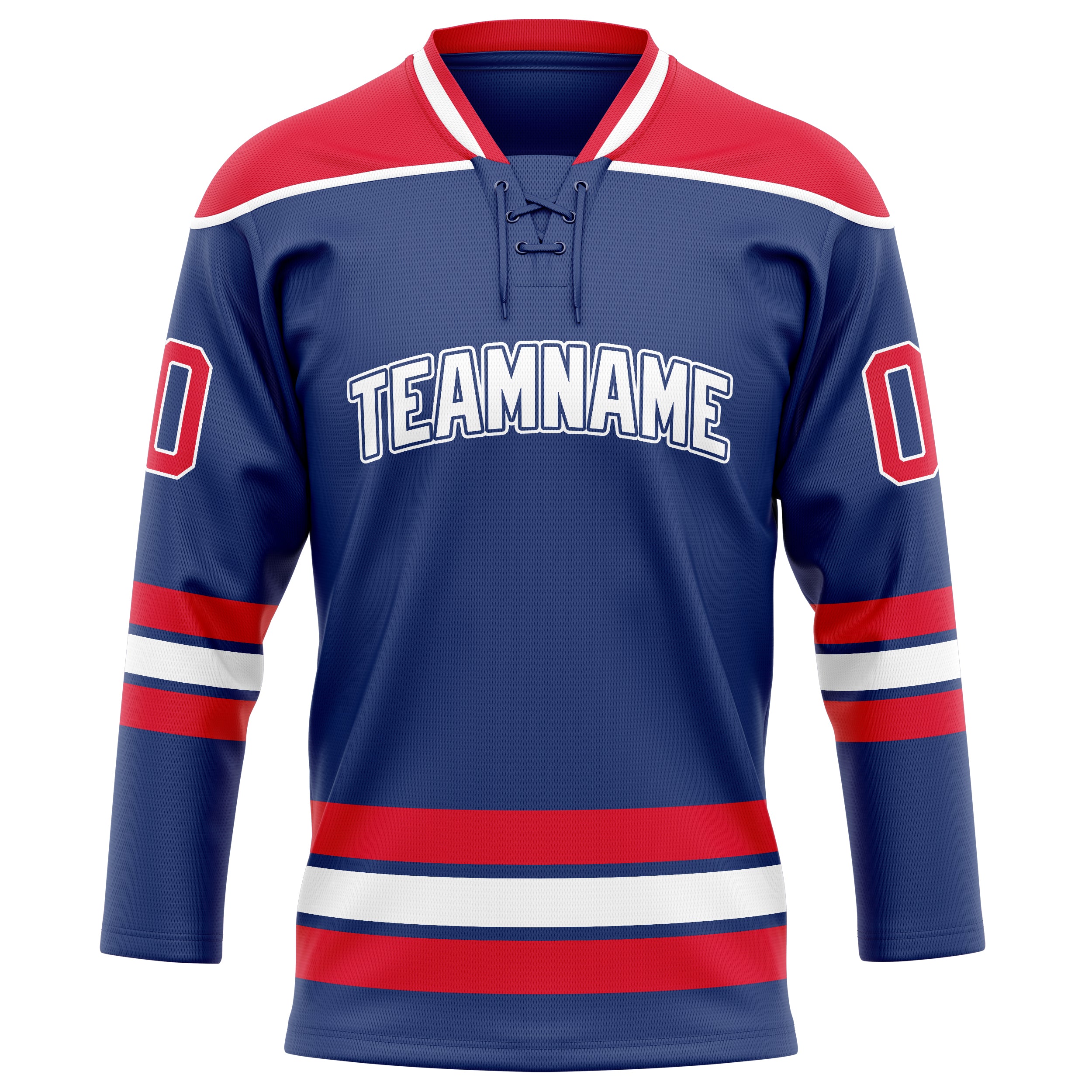 Maillot de hockey personnalisé rouge royal uni