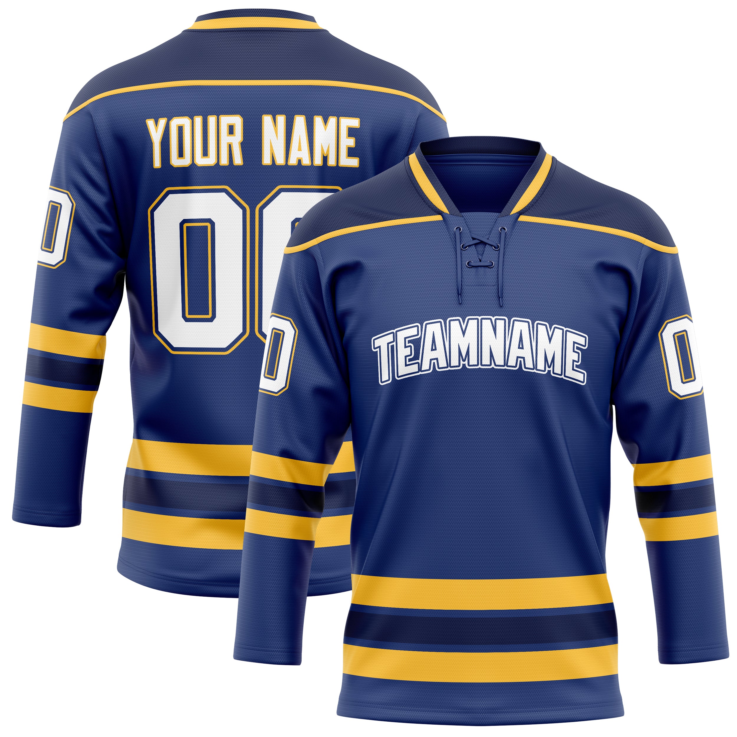 Maillot de hockey personnalisé Royal Gold uni couleur or