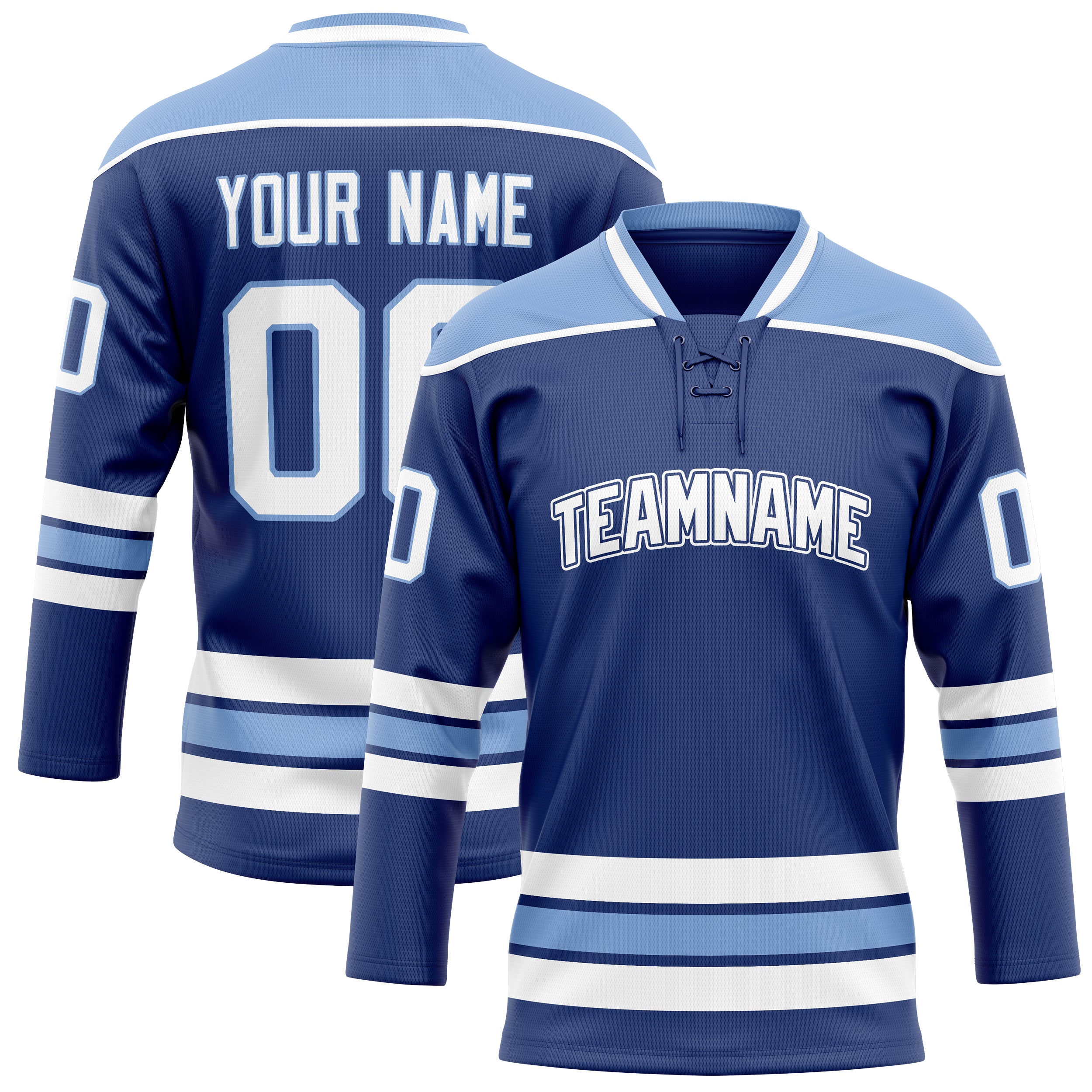 Maillot de hockey personnalisé bleu clair royal uni