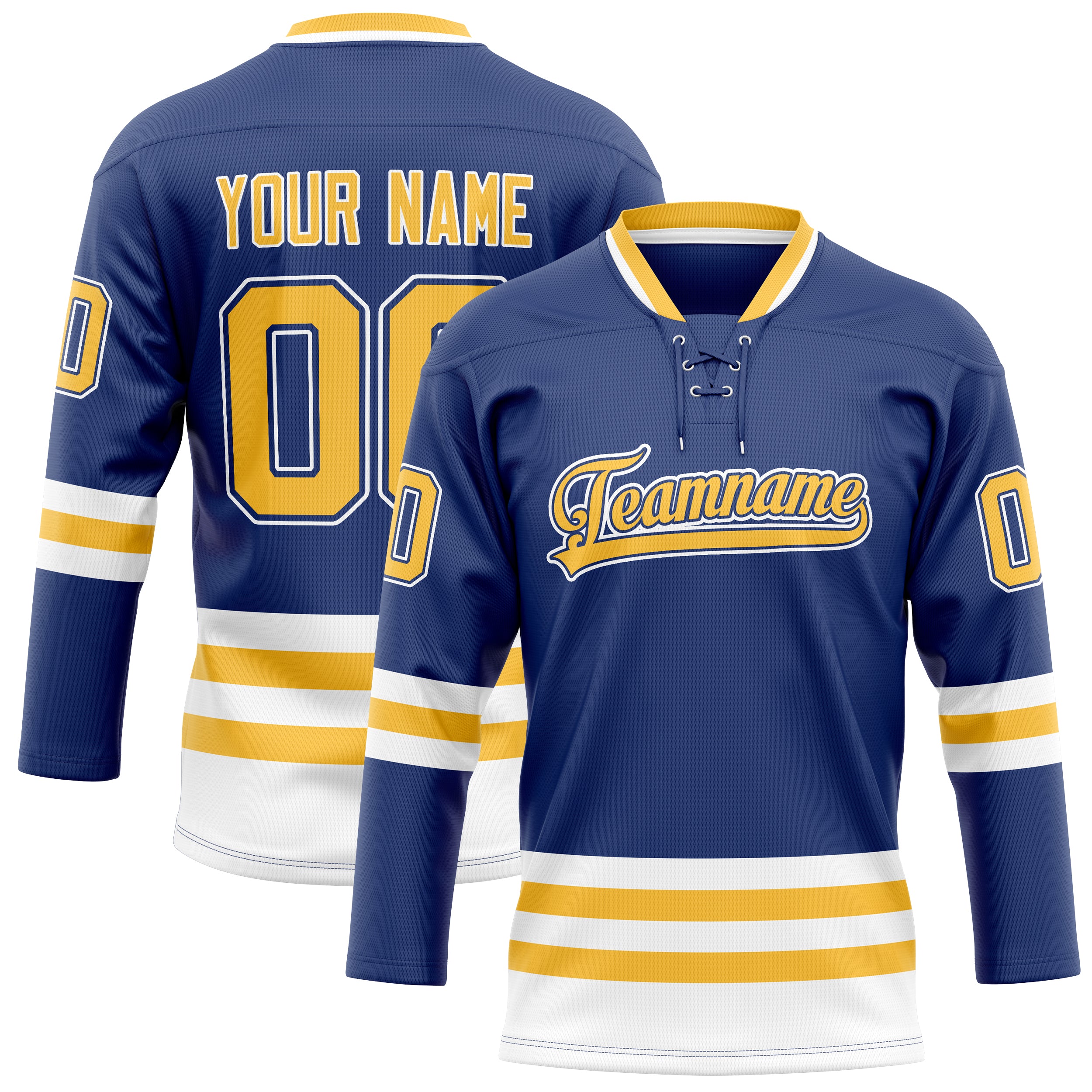 Maillot de hockey personnalisé Royal Gold uni couleur or