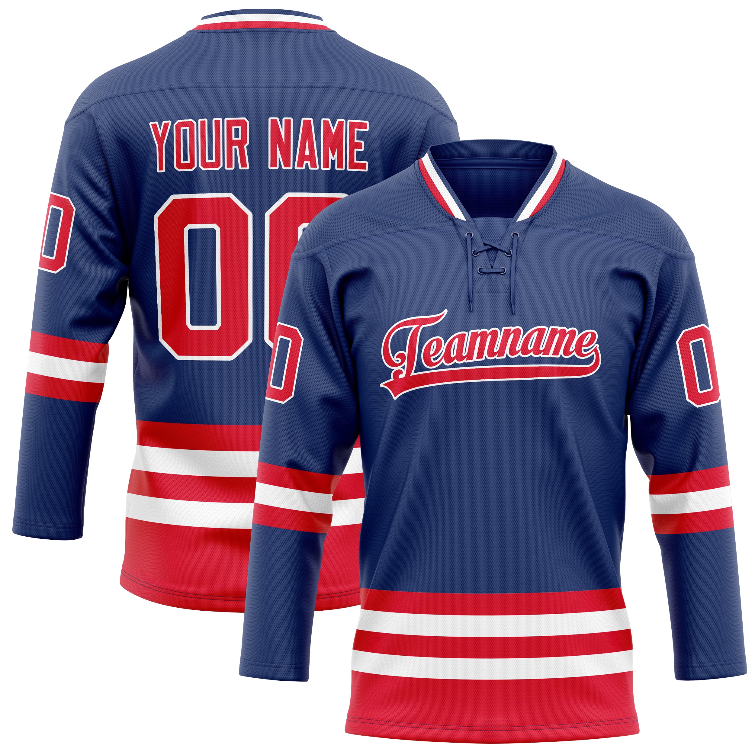 Maillot de hockey personnalisé rouge royal uni