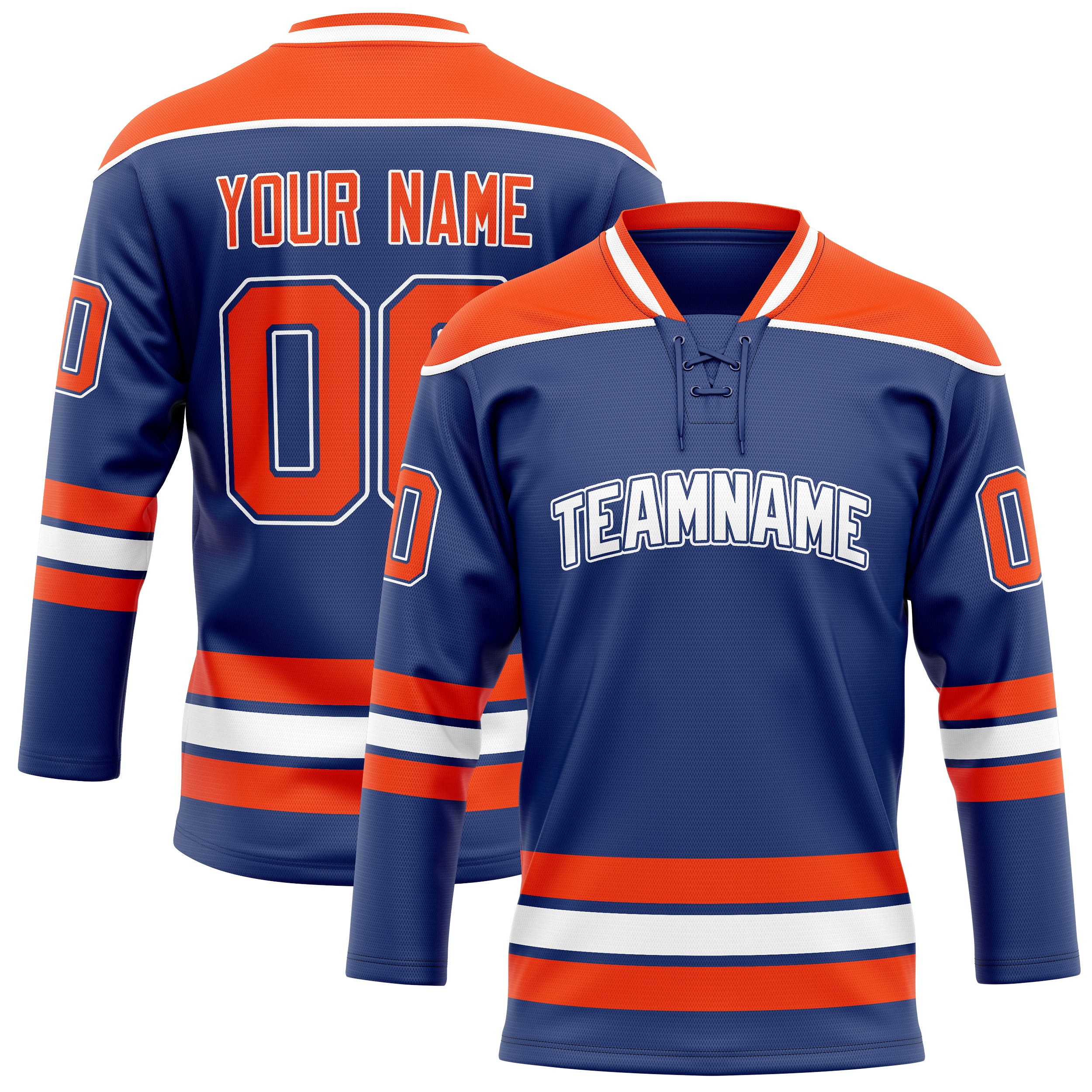 Maillot de hockey personnalisé orange royal uni