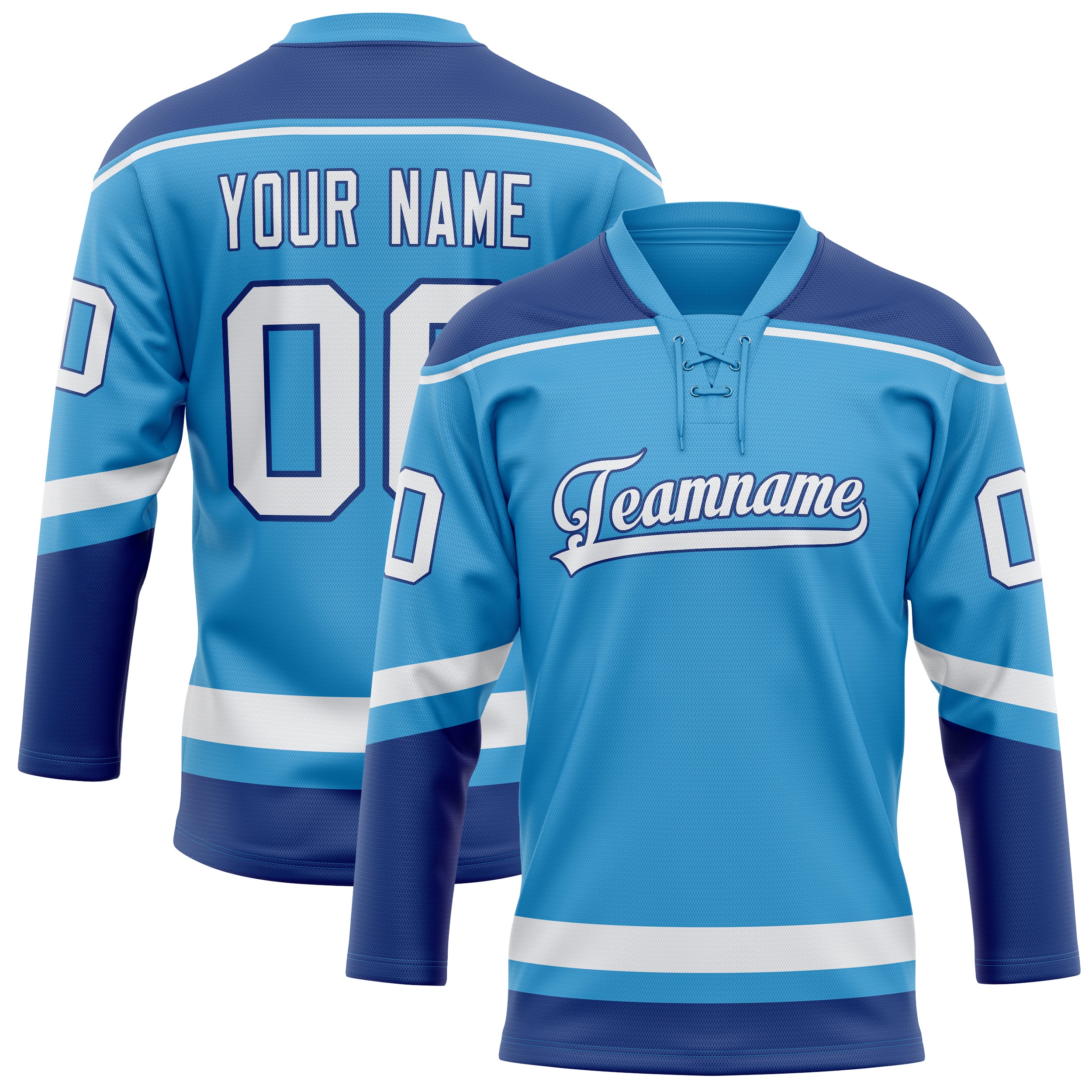 Maillot de hockey personnalisé bleu ciel royal uni