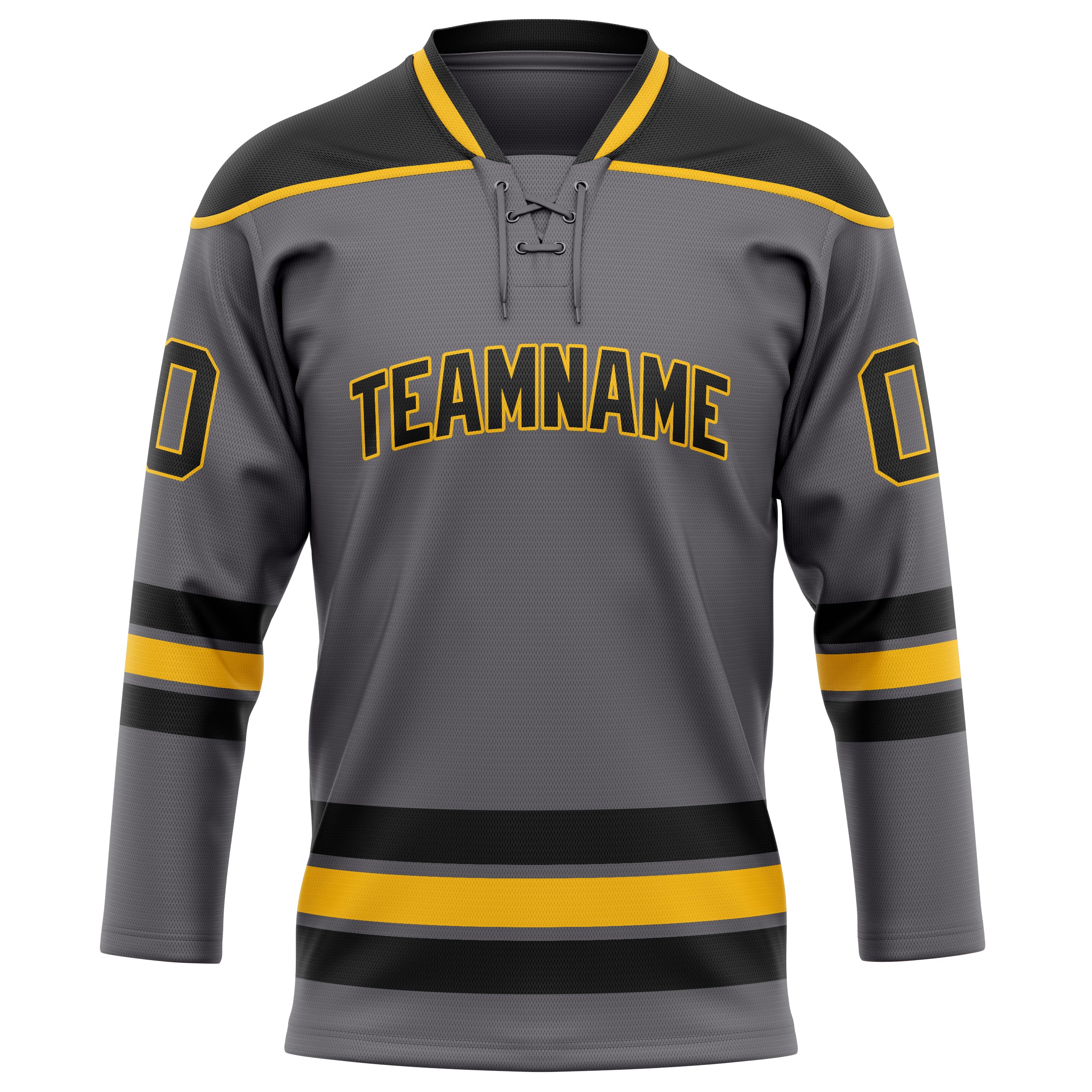Maillot de hockey personnalisé gris acier et noir uni