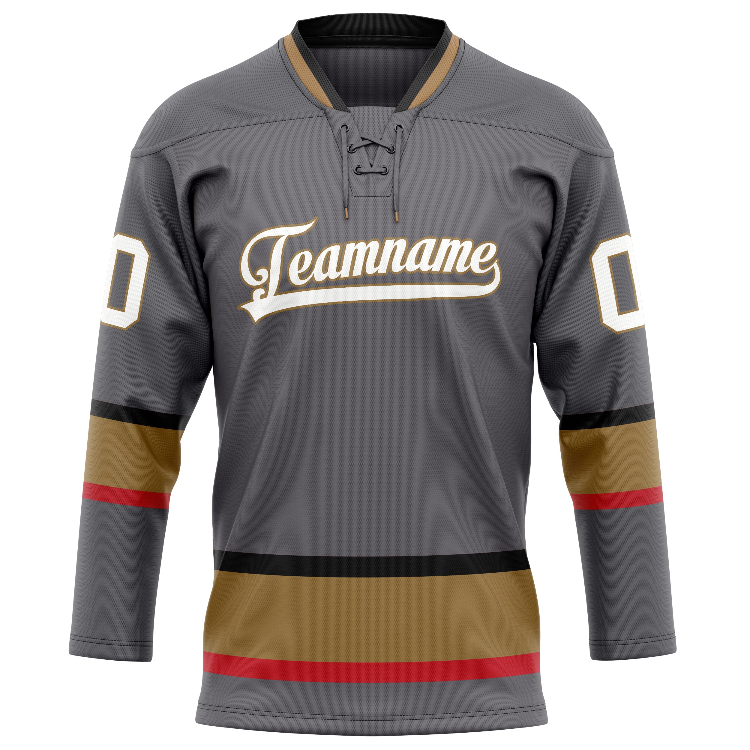 Maillot de hockey personnalisé gris acier et blanc uni