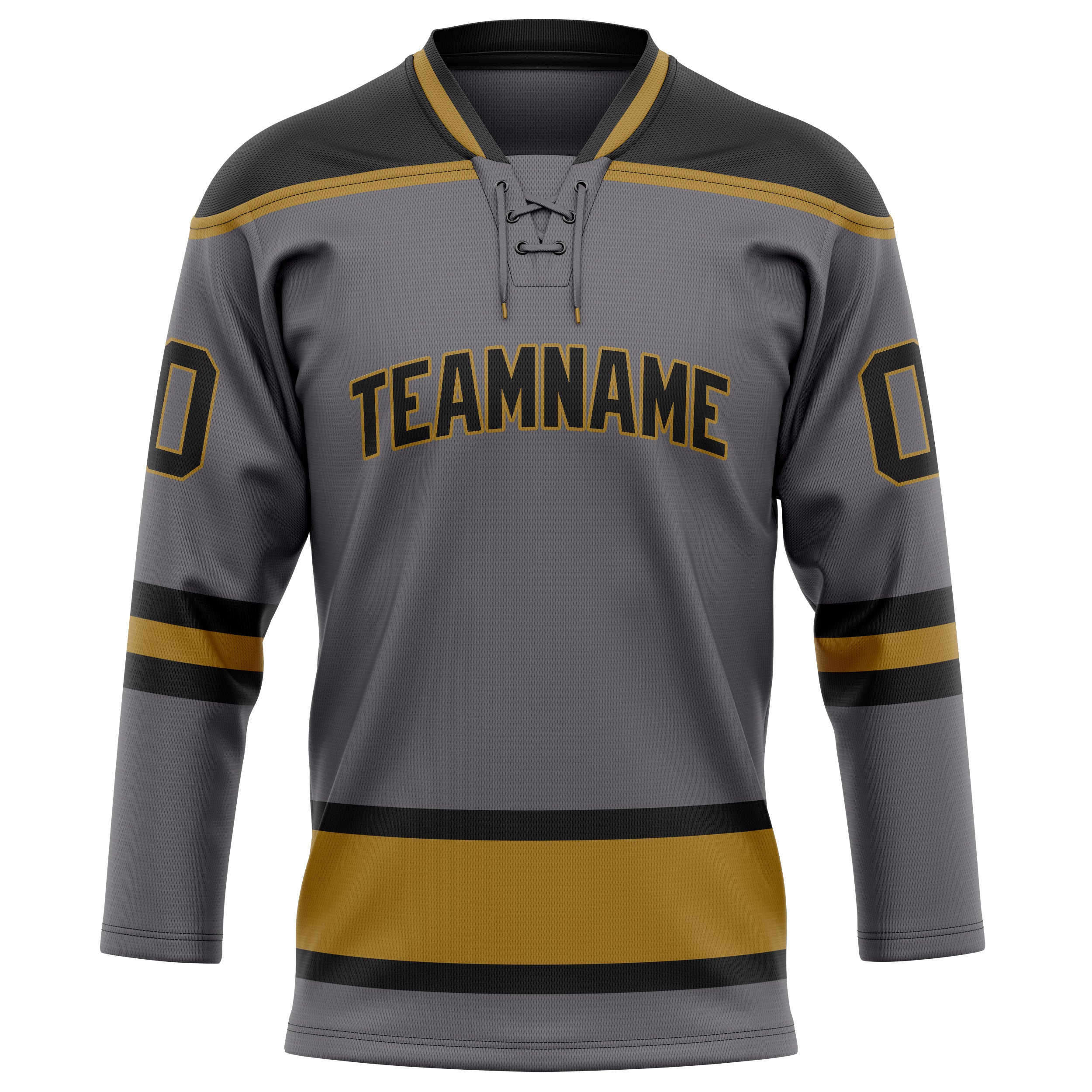 Maillot de hockey personnalisé gris acier et noir uni