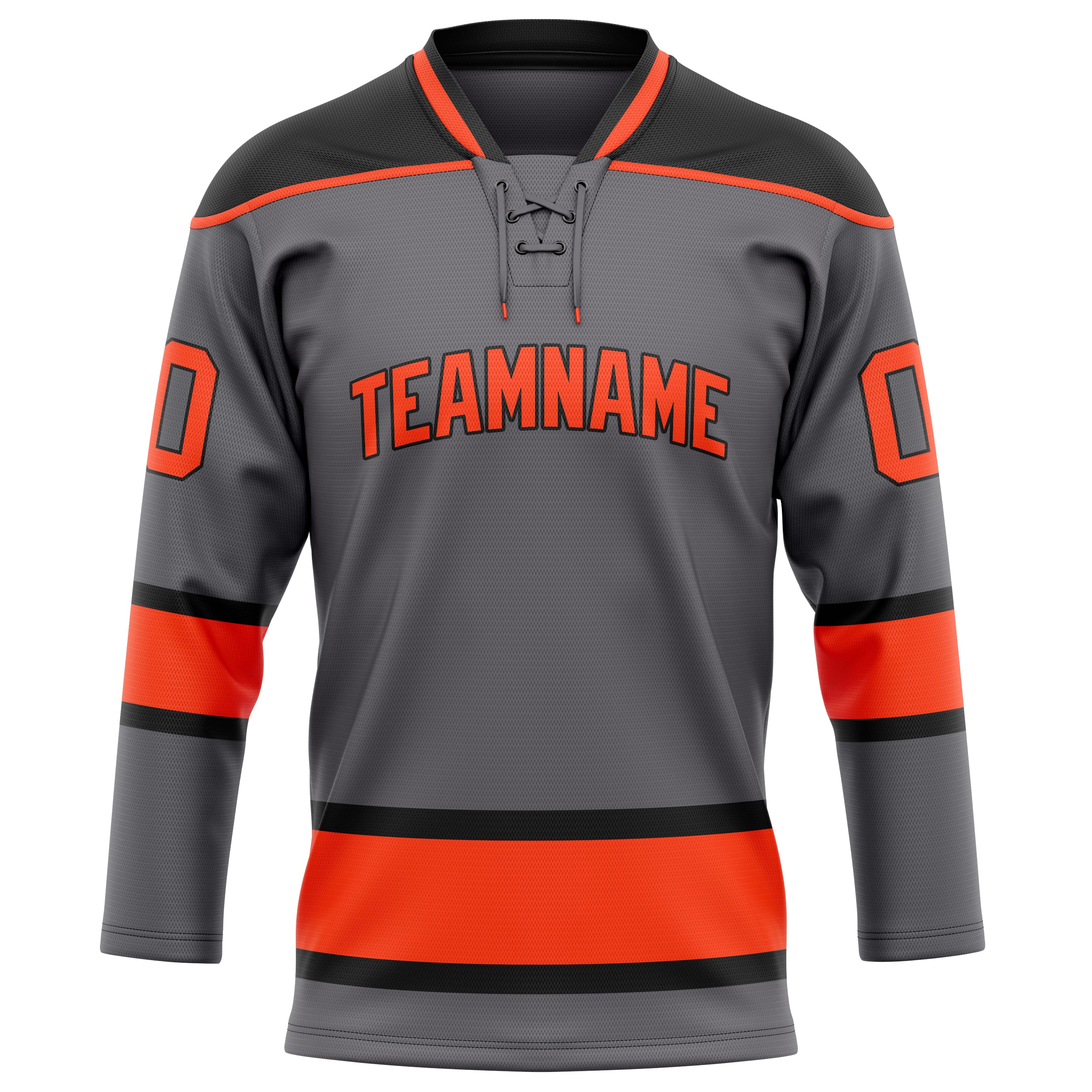 Maillot de hockey personnalisé gris acier et rouge uni