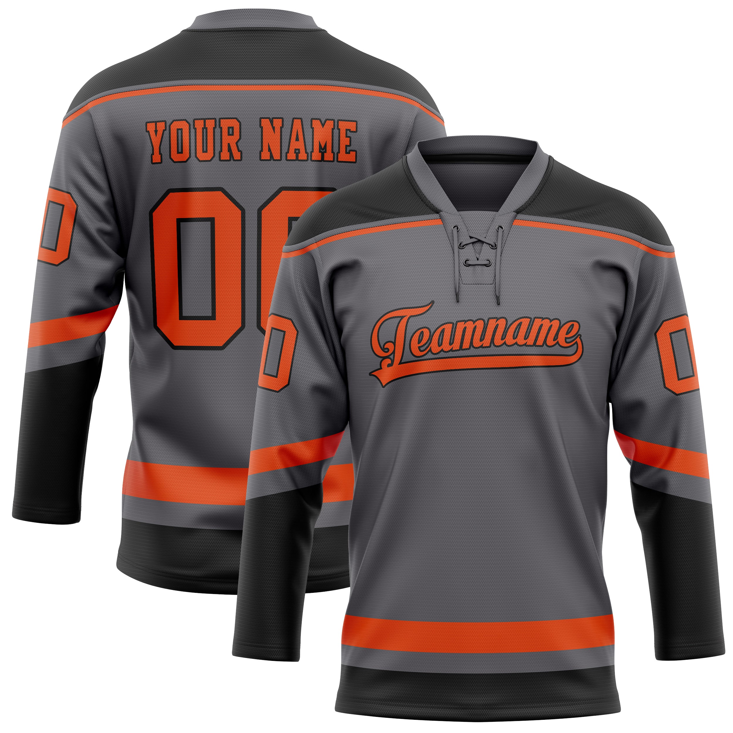 Maillot de hockey personnalisé gris acier et rouge uni