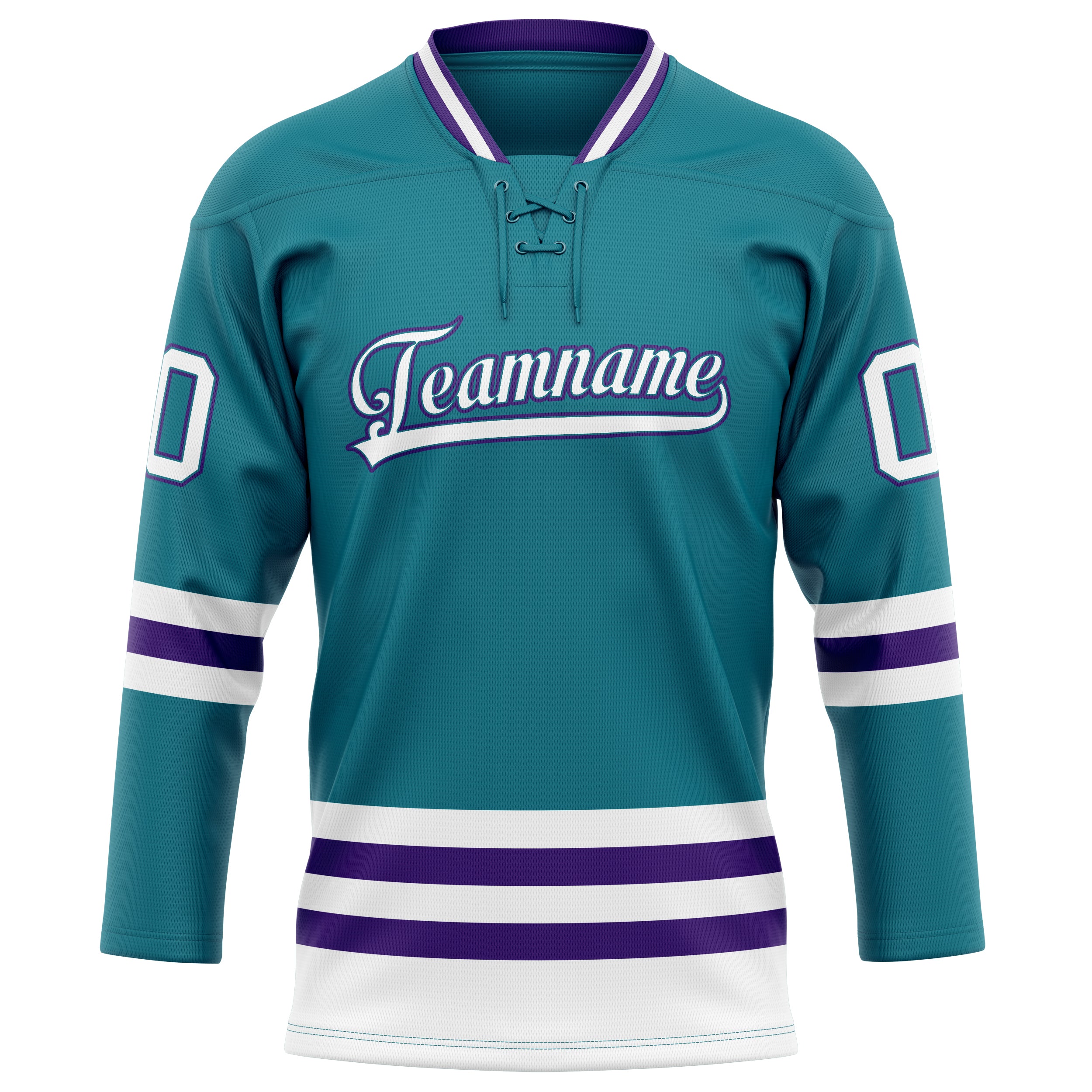 Maillot de hockey personnalisé bleu sarcelle et violet uni