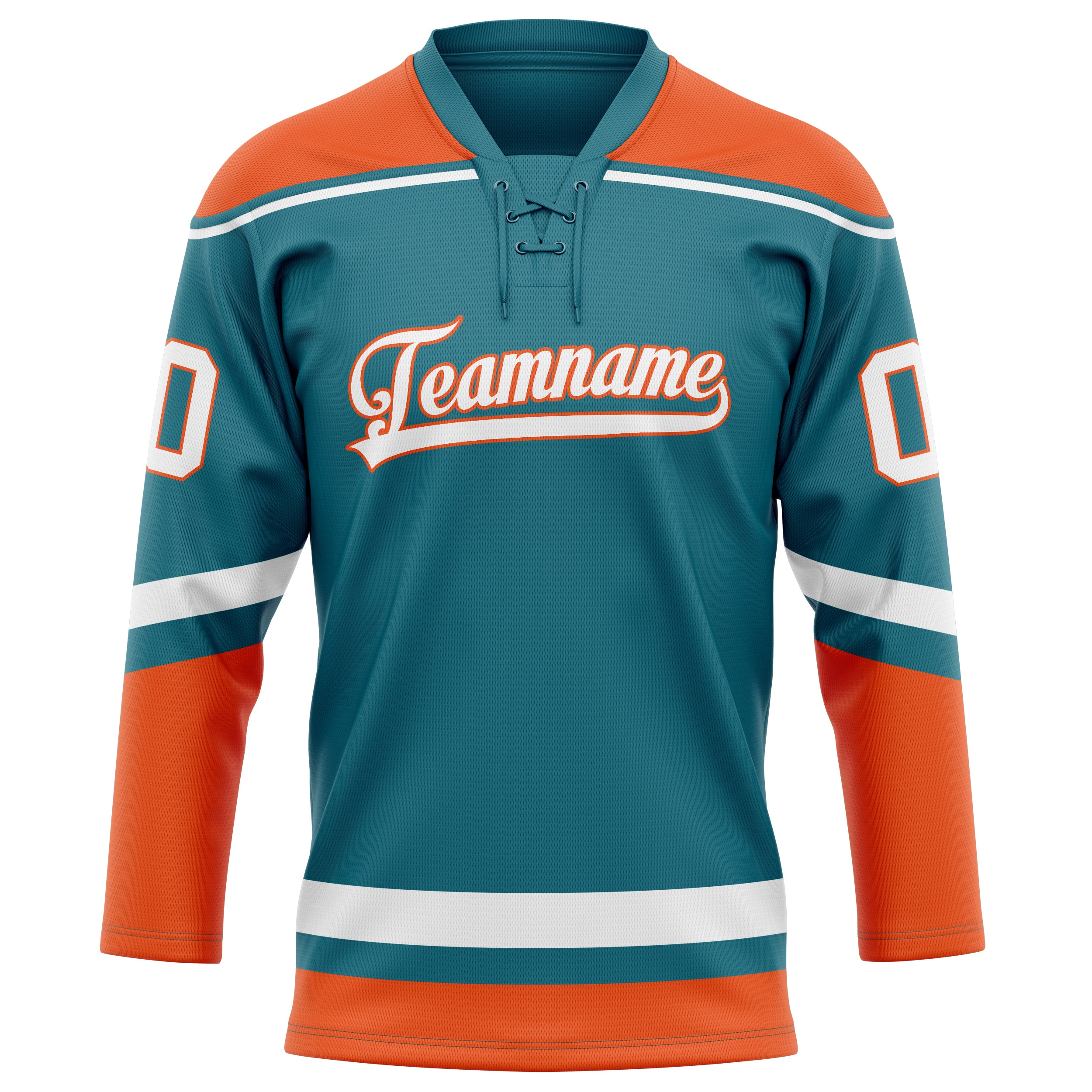 Maillot de hockey personnalisé uni turquoise et orange