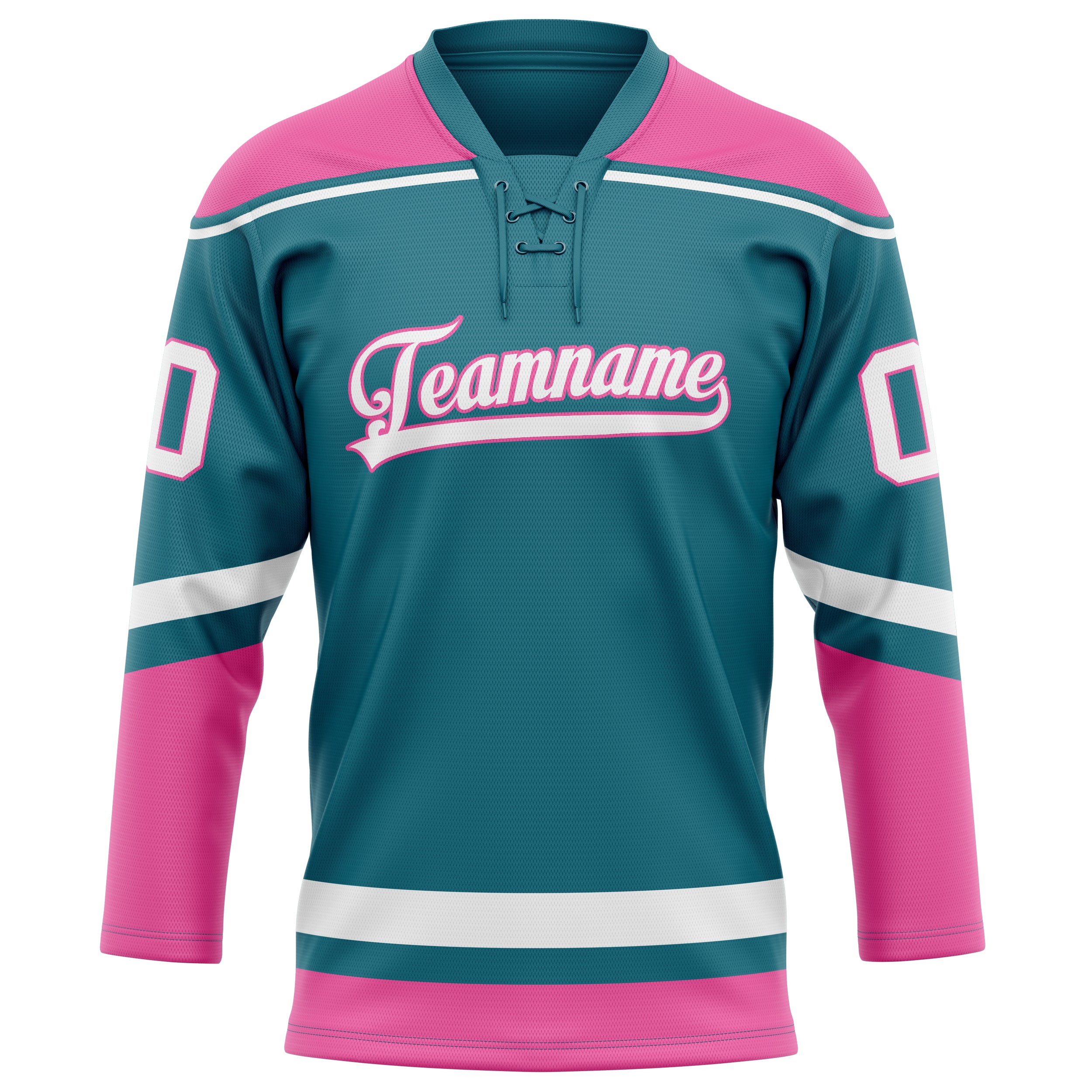 Maillot de hockey personnalisé rose turquoise uni