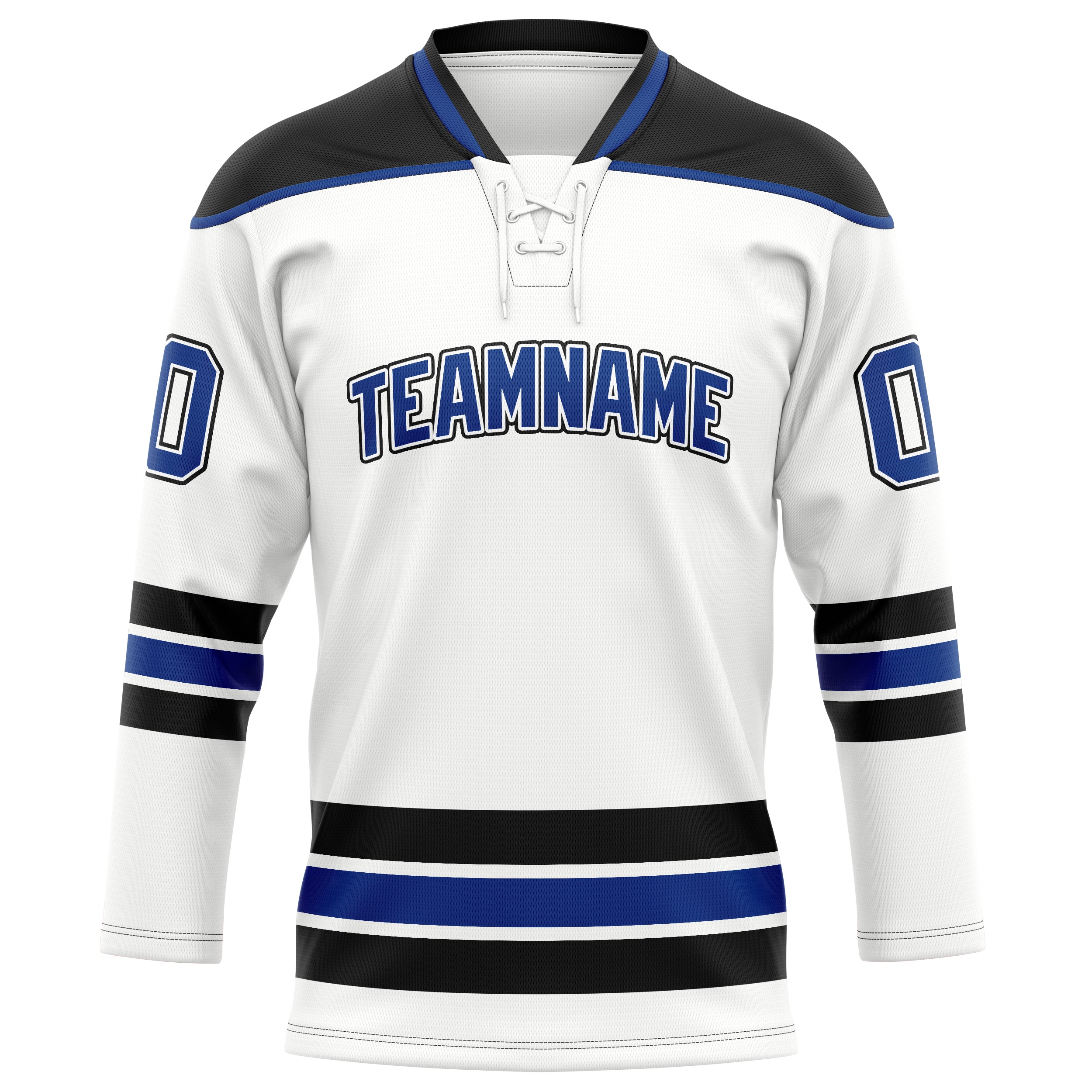 Maillot de hockey personnalisé blanc et noir uni