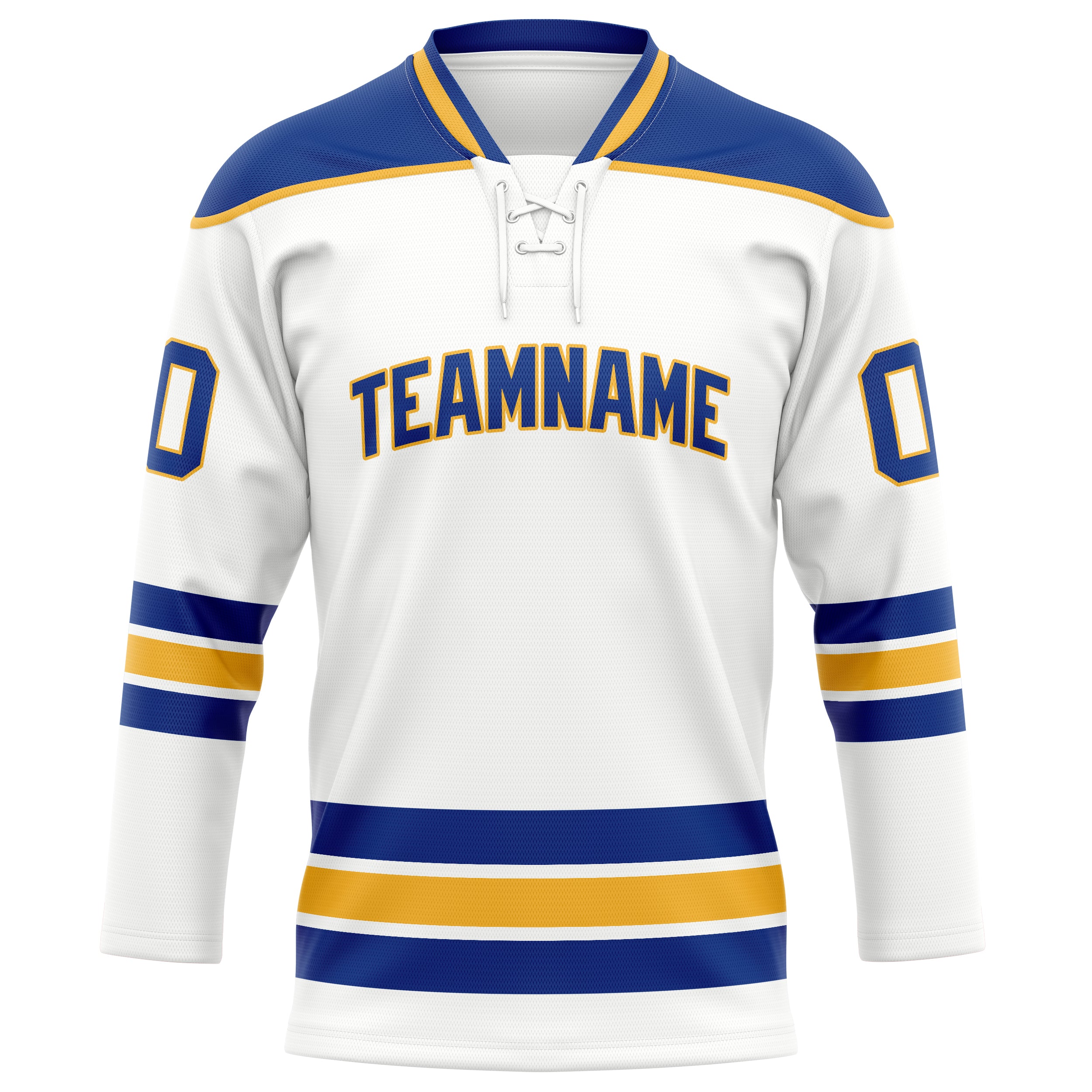 Maillot de hockey personnalisé blanc royal uni