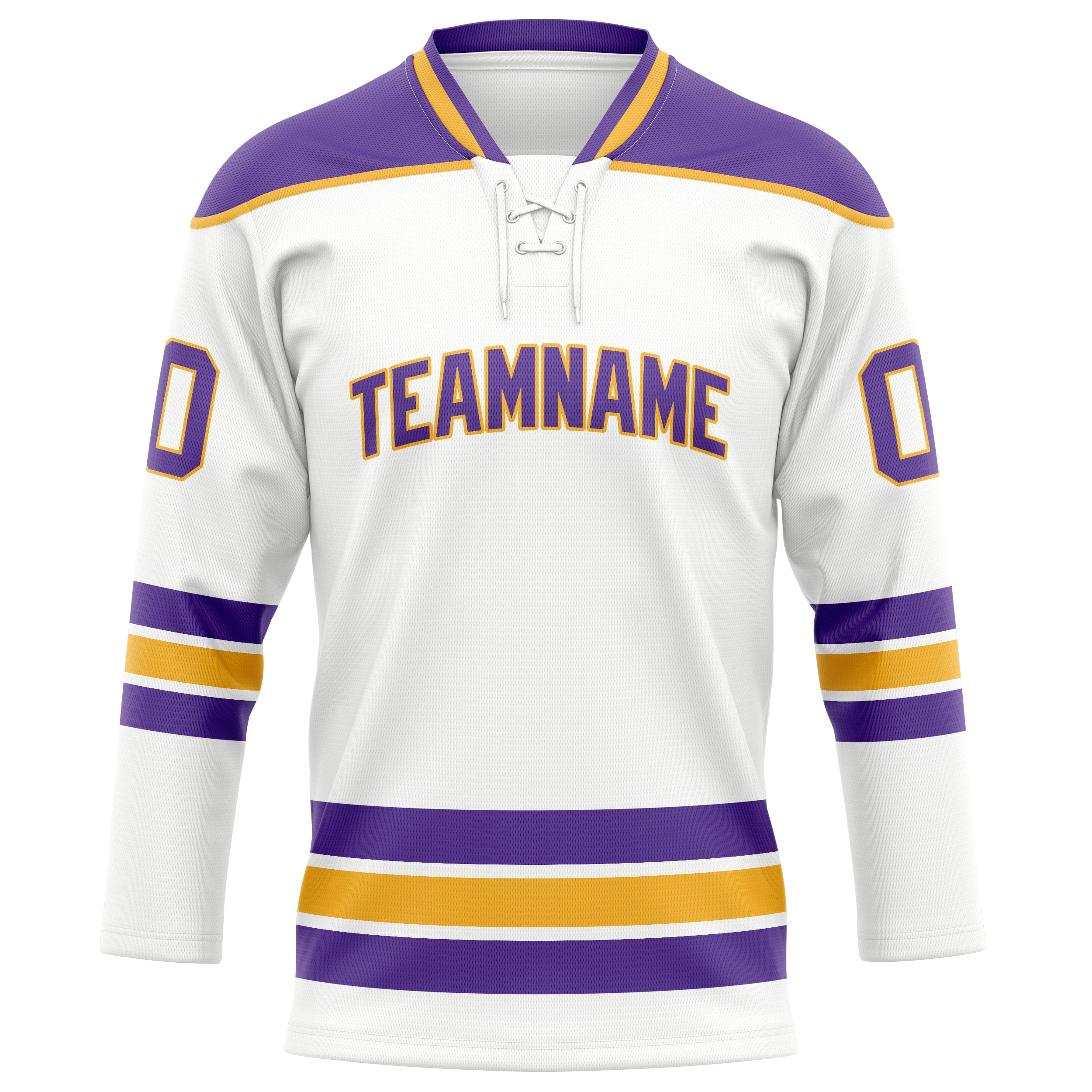 Maillot de hockey personnalisé blanc et violet uni