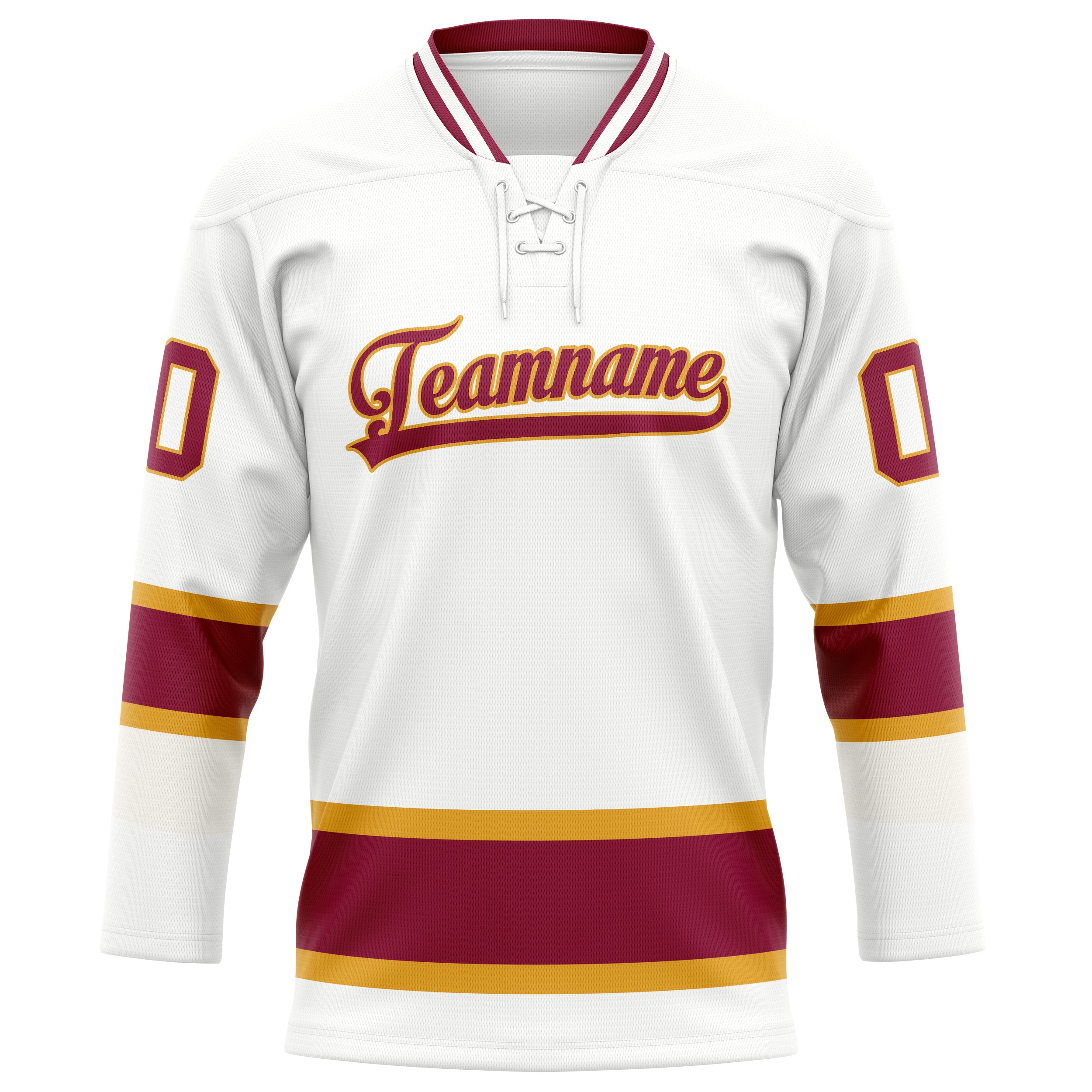 Maillot de hockey personnalisé blanc et rouge uni